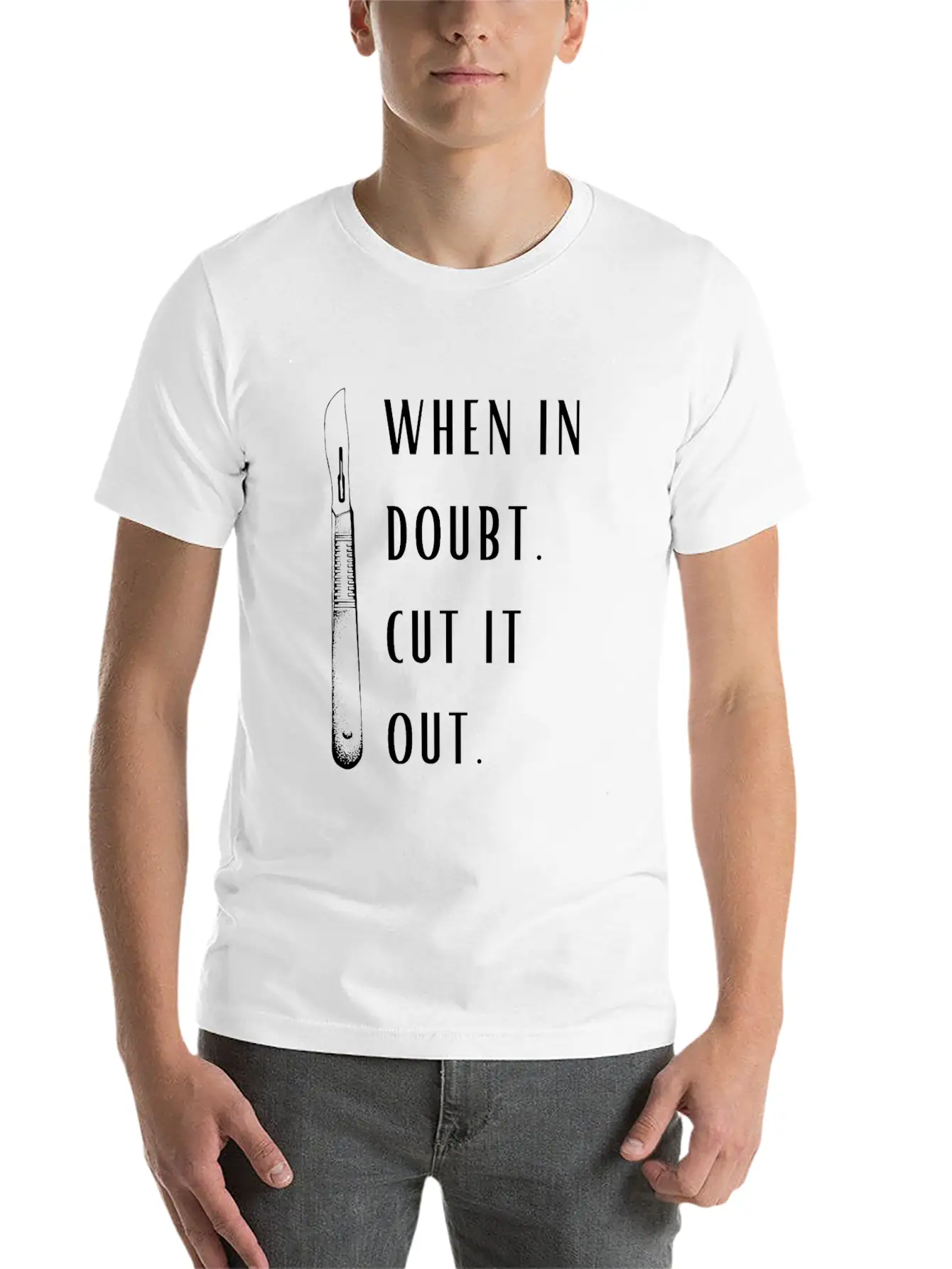 Funny When In Doubt Cut It Out Unisex Casual T-Shirt – Clean Design For Daily Comfort