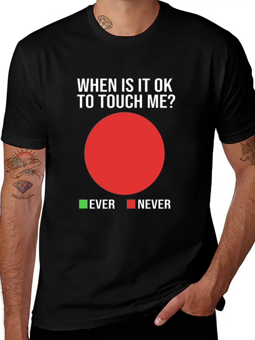 Funny When Is It Okay To Touch Me Never Introvert Breathable Soft Cotton T-Shirt – Timeless Casual Look