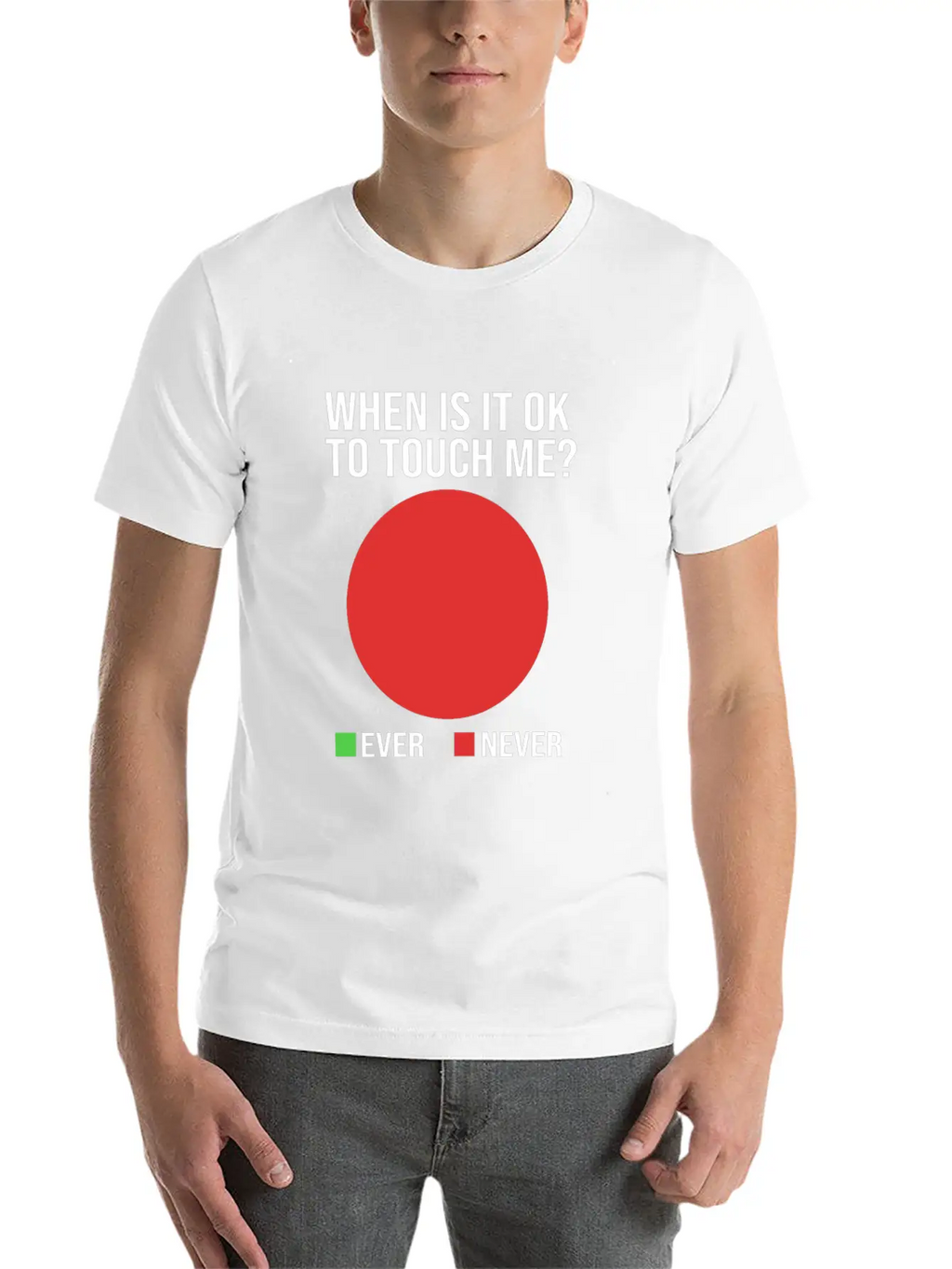 Funny When Is It Okay To Touch Me Never Introvert Breathable Soft Cotton T-Shirt – Timeless Casual Look