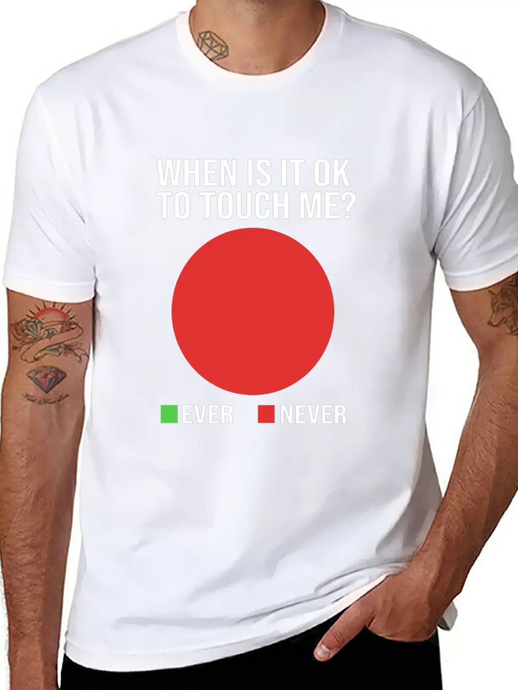 Funny When Is It Okay To Touch Me Never Introvert Breathable Soft Cotton T-Shirt – Timeless Casual Look