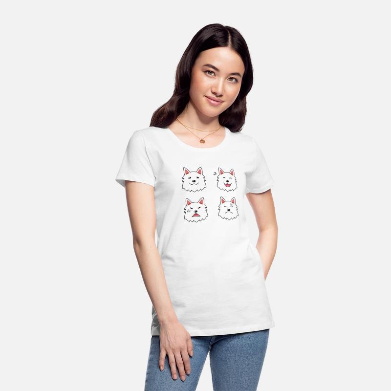 Funny White Dog Cartoon Faces