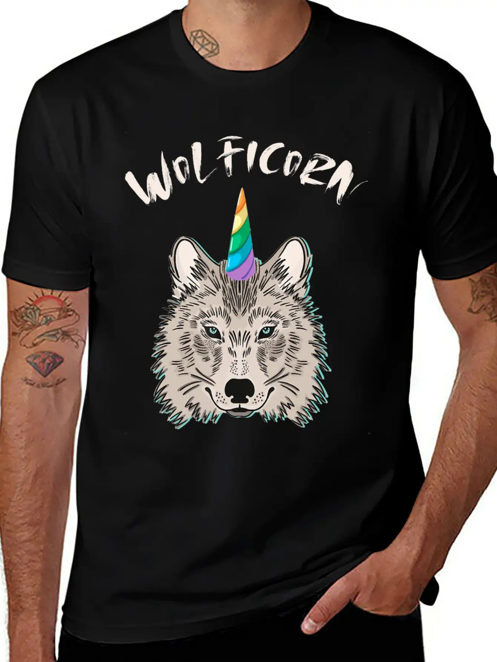 Funny Wolficorn Unicorn Wolf Halloween Party Easy Breathable Soft Cotton T-Shirt – Timeless Casual Look
