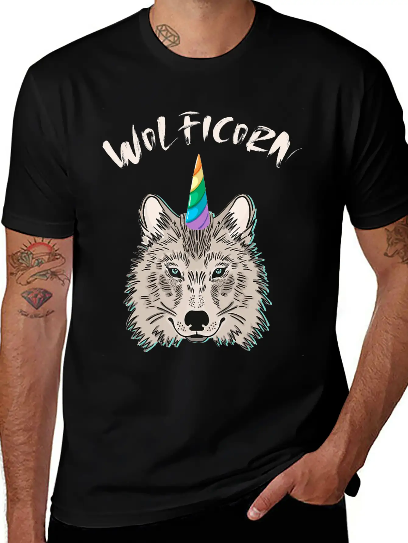 Funny Wolficorn Unicorn Wolf Halloween Party Easy Breathable Soft Cotton T-Shirt – Timeless Casual Look