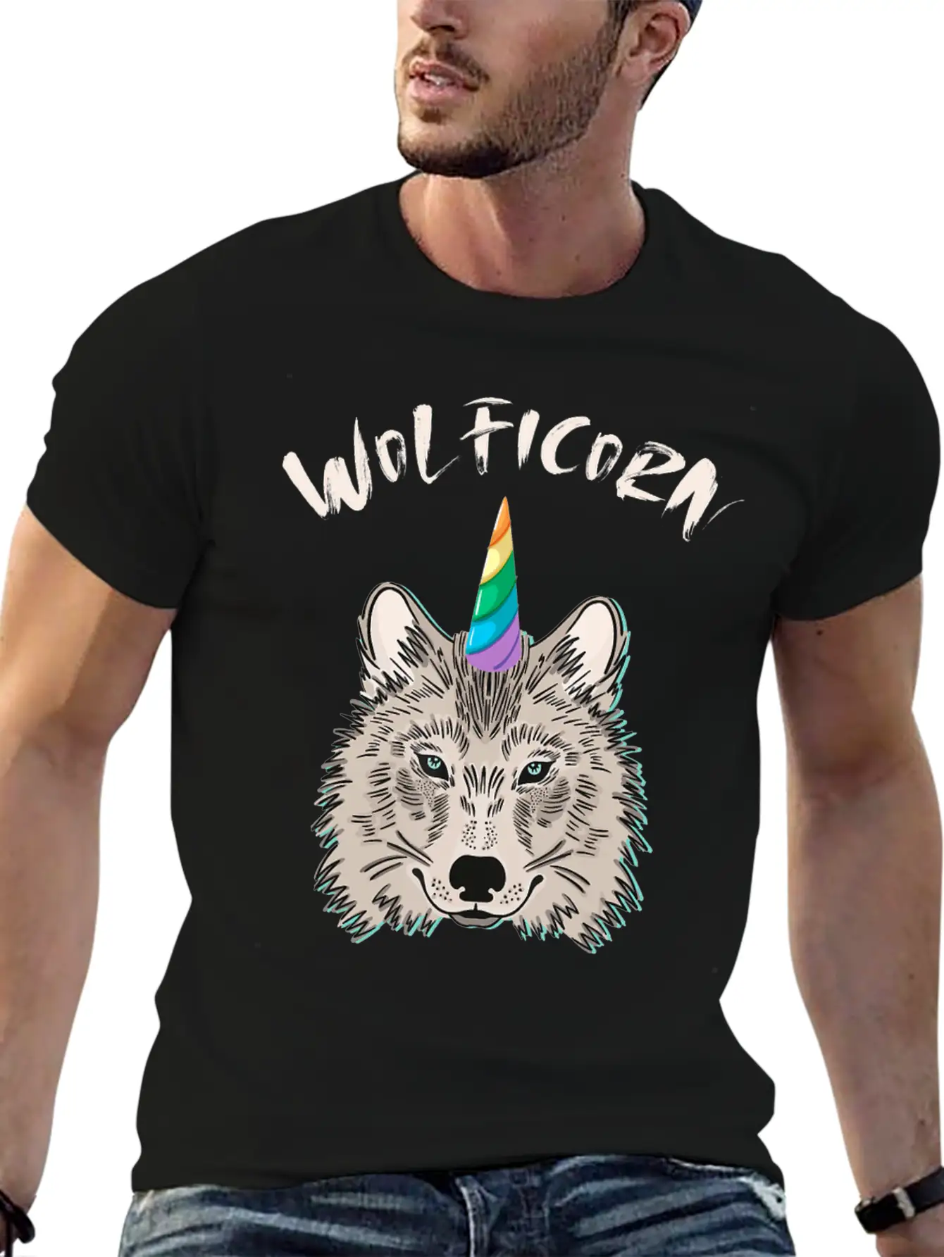 Funny Wolficorn Unicorn Wolf Halloween Party Easy Breathable Soft Cotton T-Shirt – Timeless Casual Look