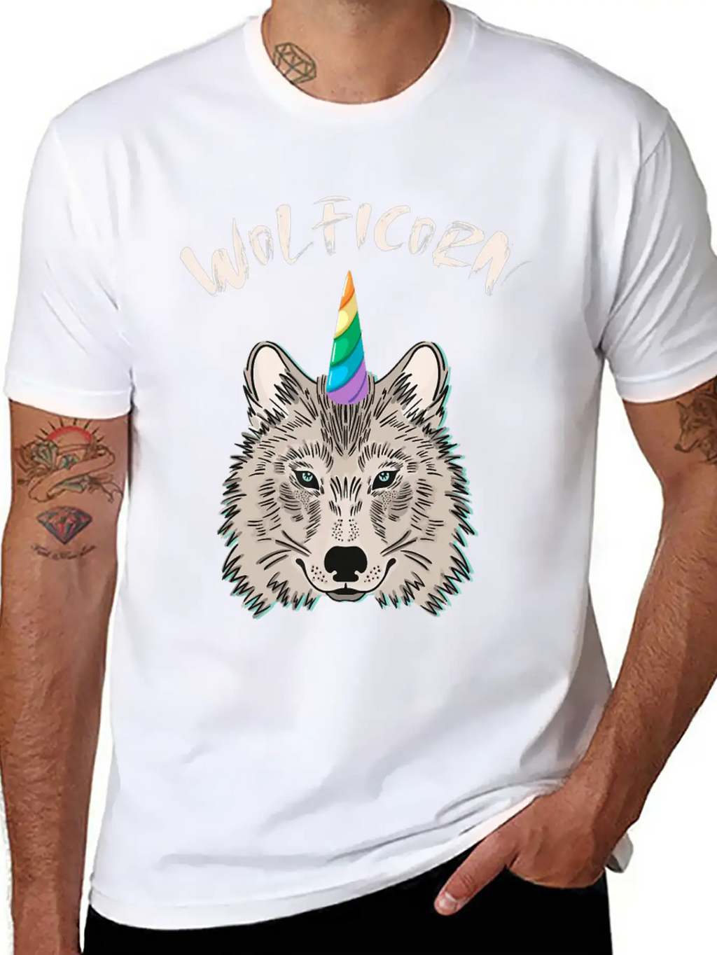 Funny Wolficorn Unicorn Wolf Halloween Party Easy Breathable Soft Cotton T-Shirt – Timeless Casual Look