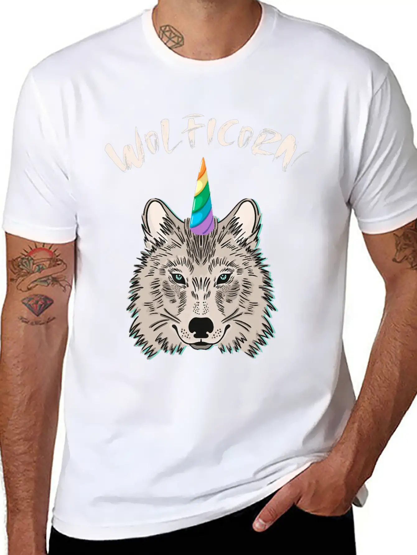 Funny Wolficorn Unicorn Wolf Halloween Party Easy Breathable Soft Cotton T-Shirt – Timeless Casual Look