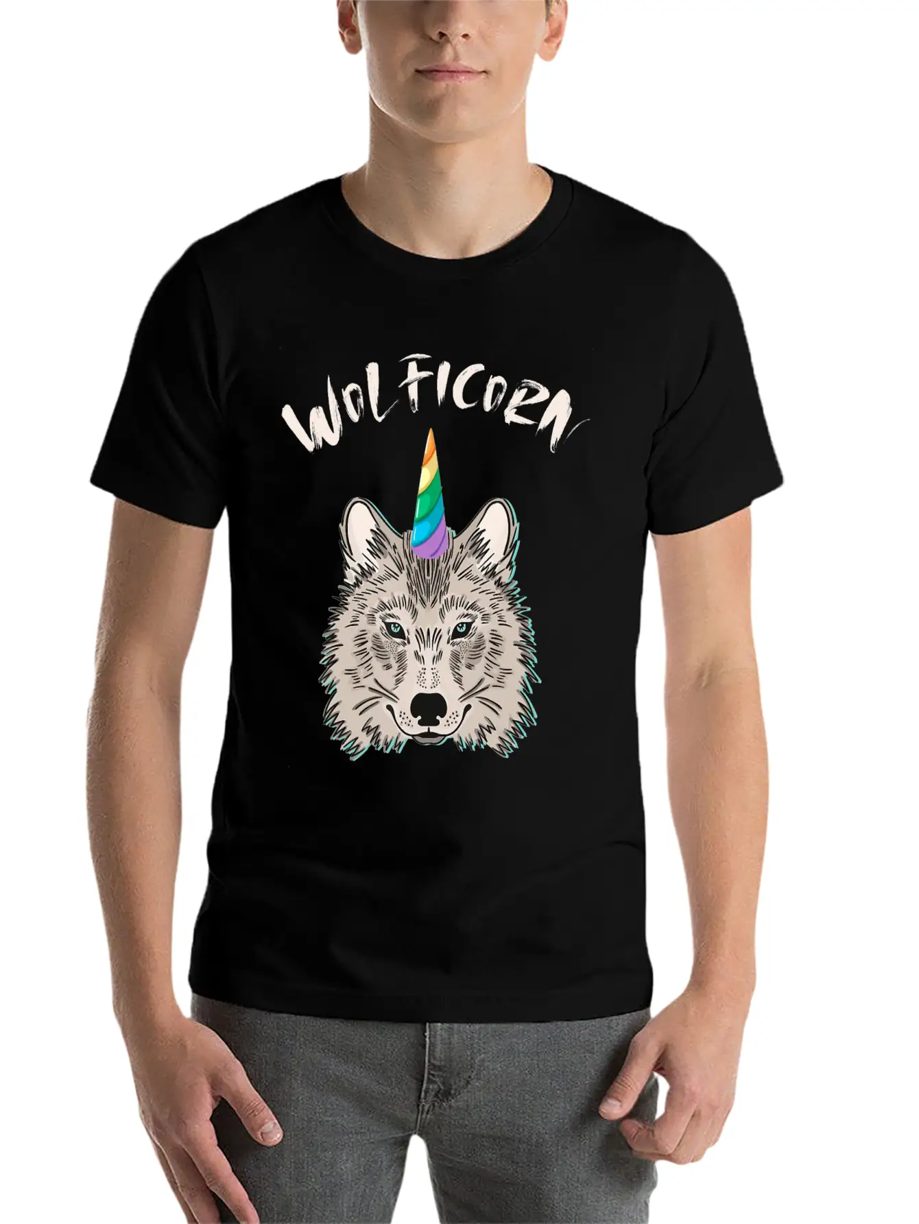Funny Wolficorn Unicorn Wolf Halloween Party Easy Breathable Soft Cotton T-Shirt – Timeless Casual Look