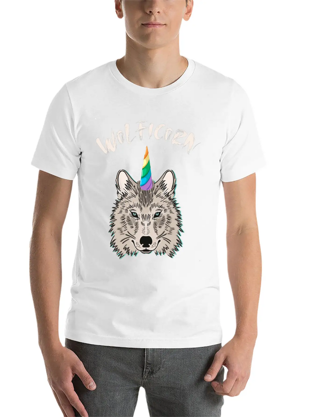 Funny Wolficorn Unicorn Wolf Halloween Party Easy Breathable Soft Cotton T-Shirt – Timeless Casual Look