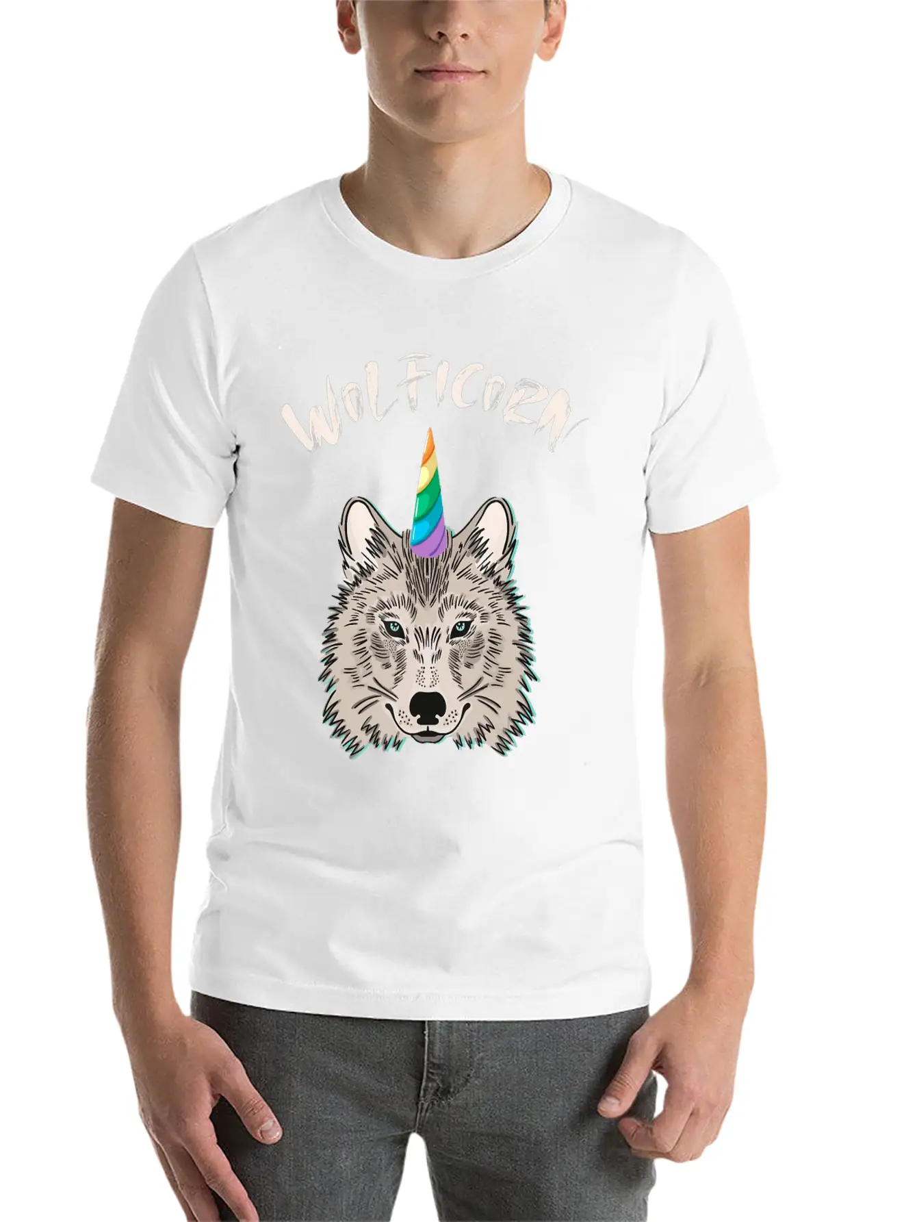 Funny Wolficorn Unicorn Wolf Halloween Party Easy Breathable Soft Cotton T-Shirt – Timeless Casual Look