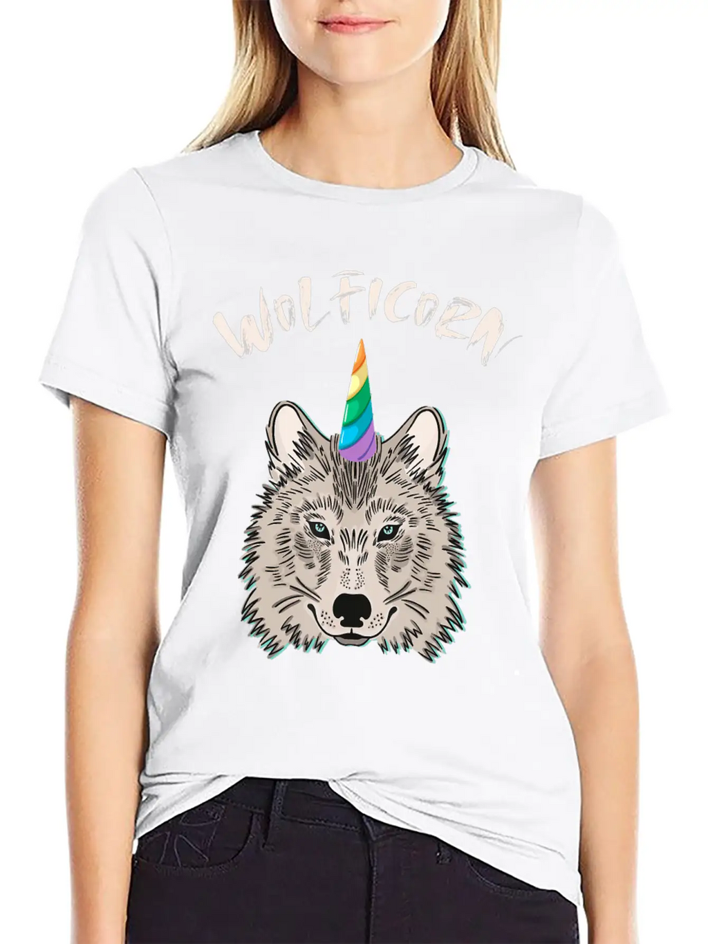 Funny Wolficorn Unicorn Wolf Halloween Party Easy Breathable Soft Cotton T-Shirt – Timeless Casual Look