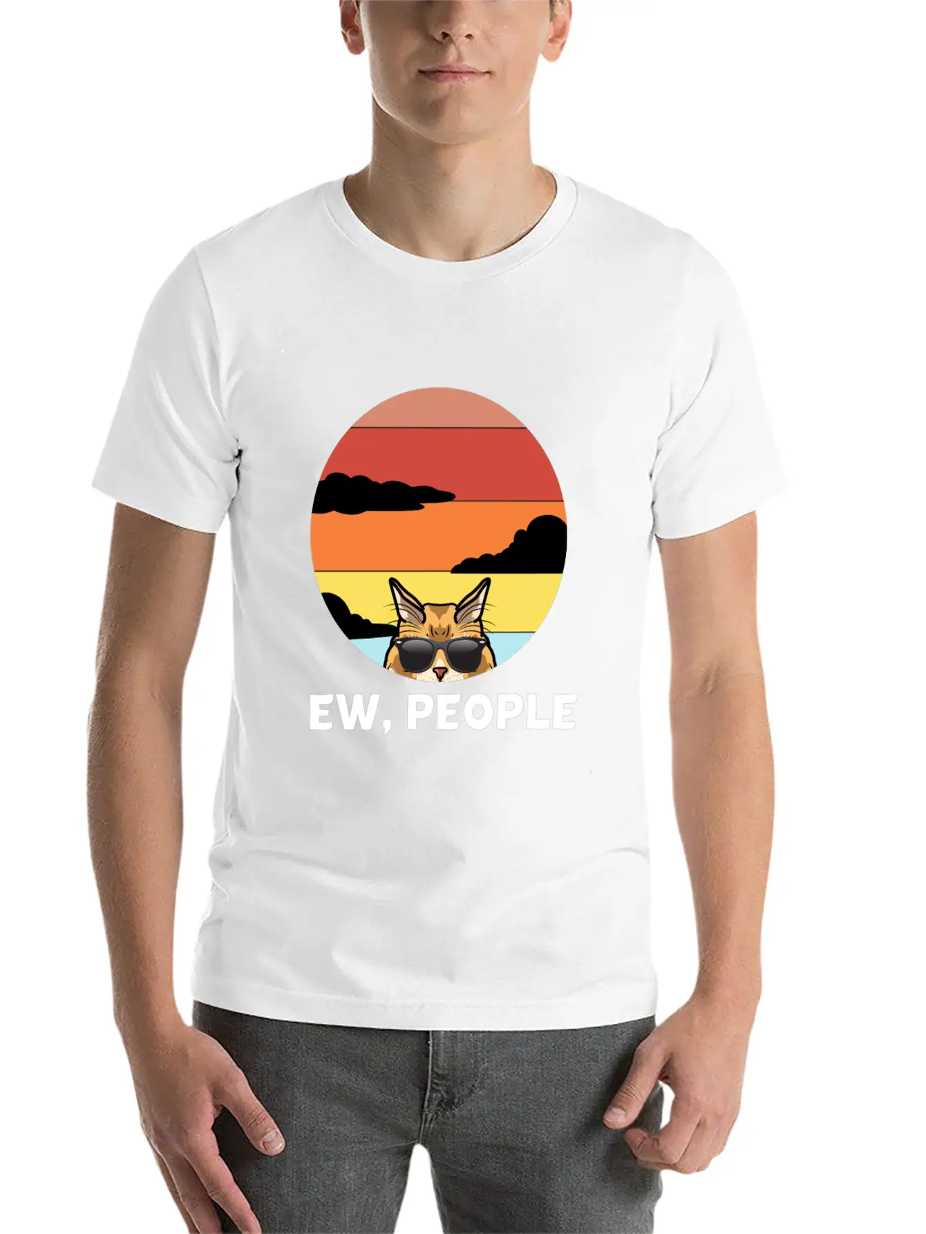 FunnyMeh Cat - Maine Gift For Cat Lovers Breathable Soft Cotton T-Shirt – Timeless Casual Look