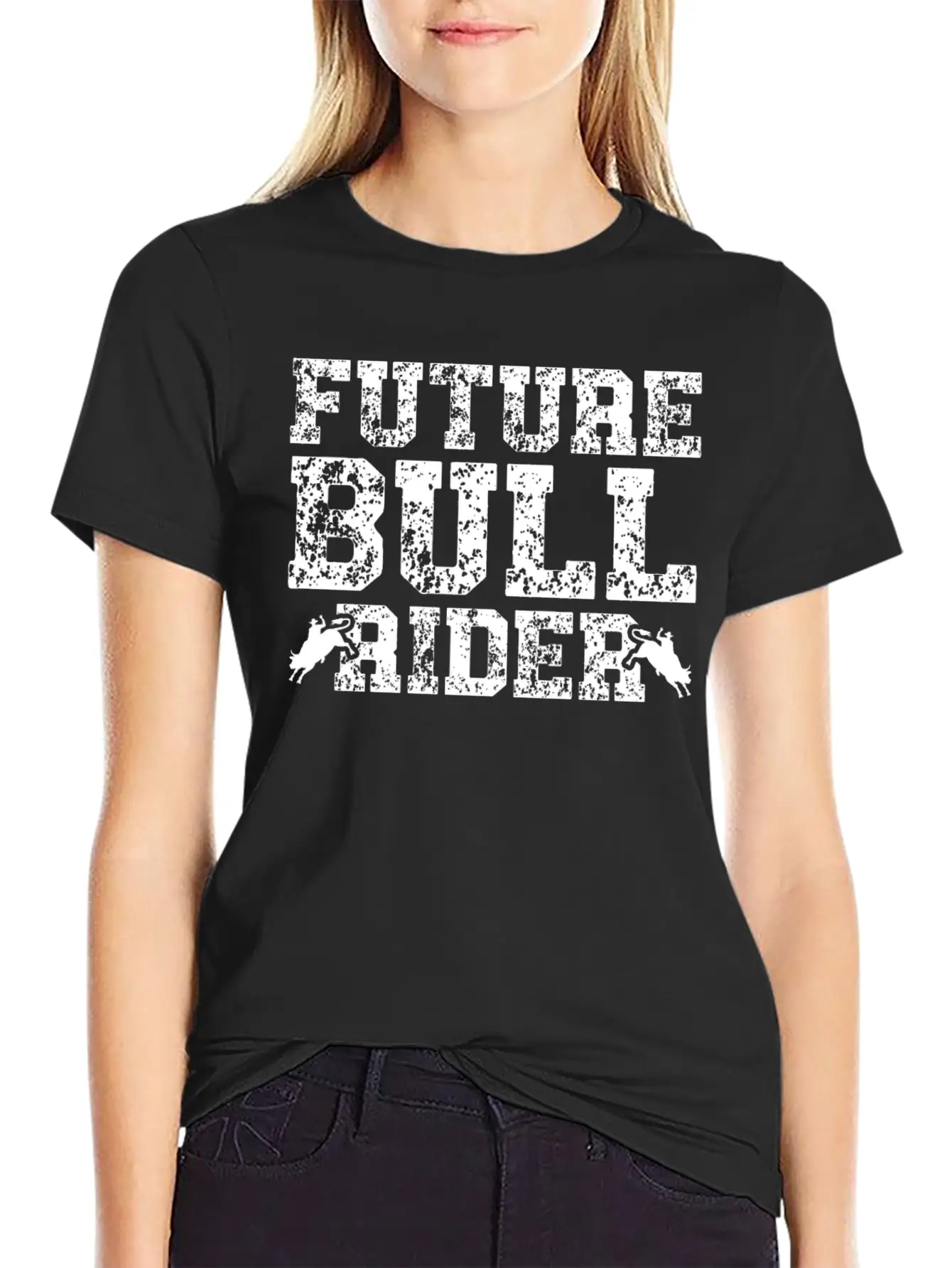 Future Bull Rider Bull Riding Western Rodeo Cowboy Unisex Short Sleeve Soft Cotton T-Shirt – Casual Everyday Wear