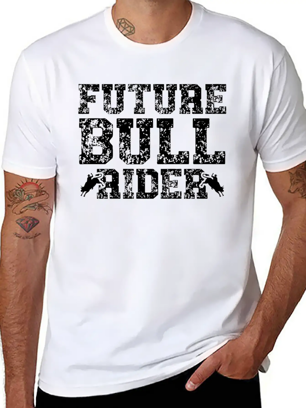 Future Bull Rider Bull Riding Western Rodeo Cowboy Unisex Short Sleeve Soft Cotton T-Shirt – Casual Everyday Wear