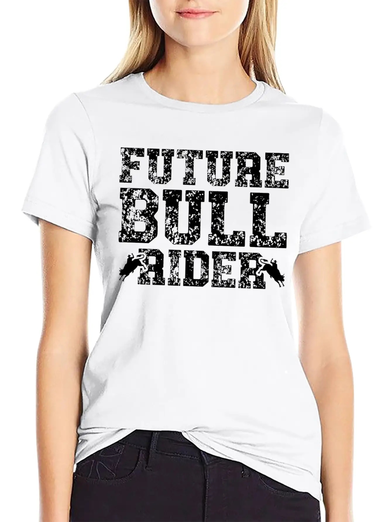 Future Bull Rider Bull Riding Western Rodeo Cowboy Unisex Short Sleeve Soft Cotton T-Shirt – Casual Everyday Wear