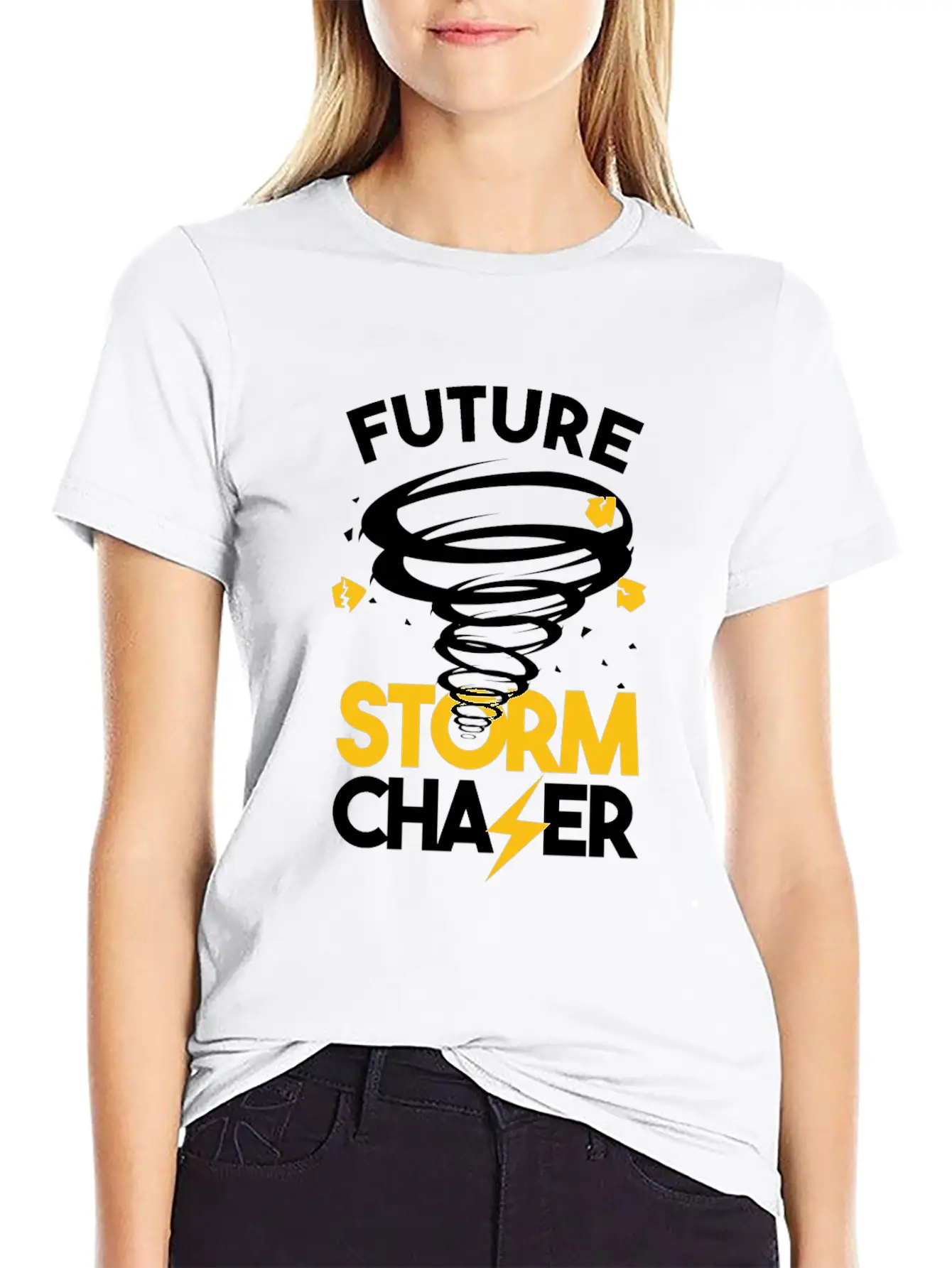 Future Storm Chaser-Tornado Unisex Short Sleeve Soft Cotton T-Shirt – Casual Everyday Wear