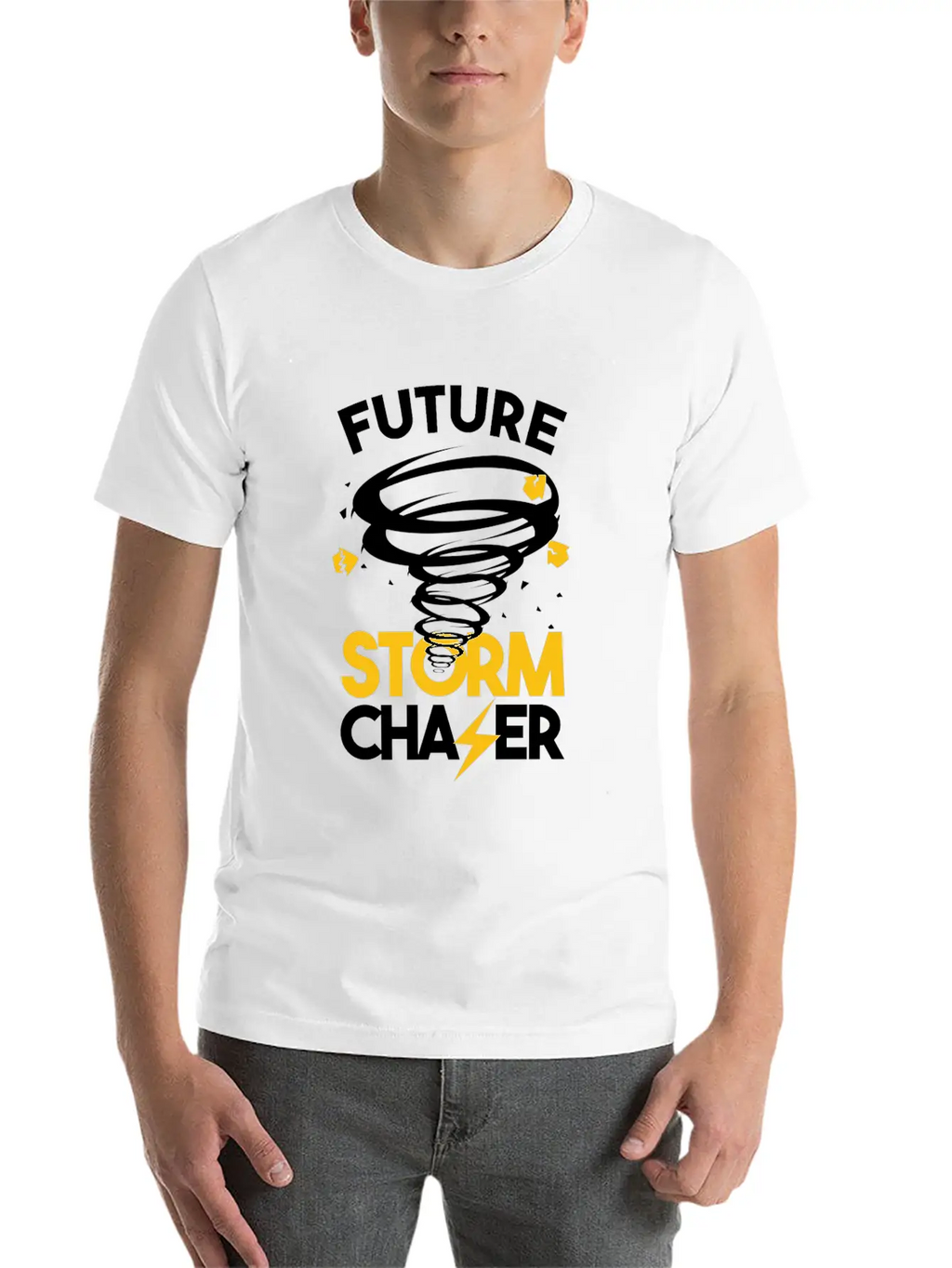 Future Storm Chaser-Tornado Unisex Short Sleeve Soft Cotton T-Shirt – Casual Everyday Wear
