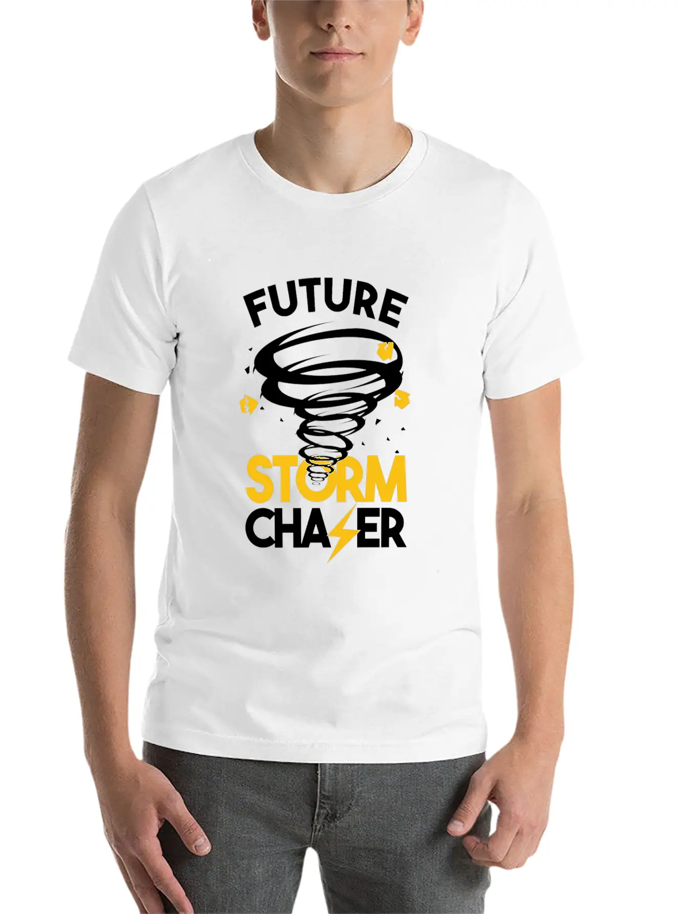 Future Storm Chaser-Tornado Unisex Short Sleeve Soft Cotton T-Shirt – Casual Everyday Wear