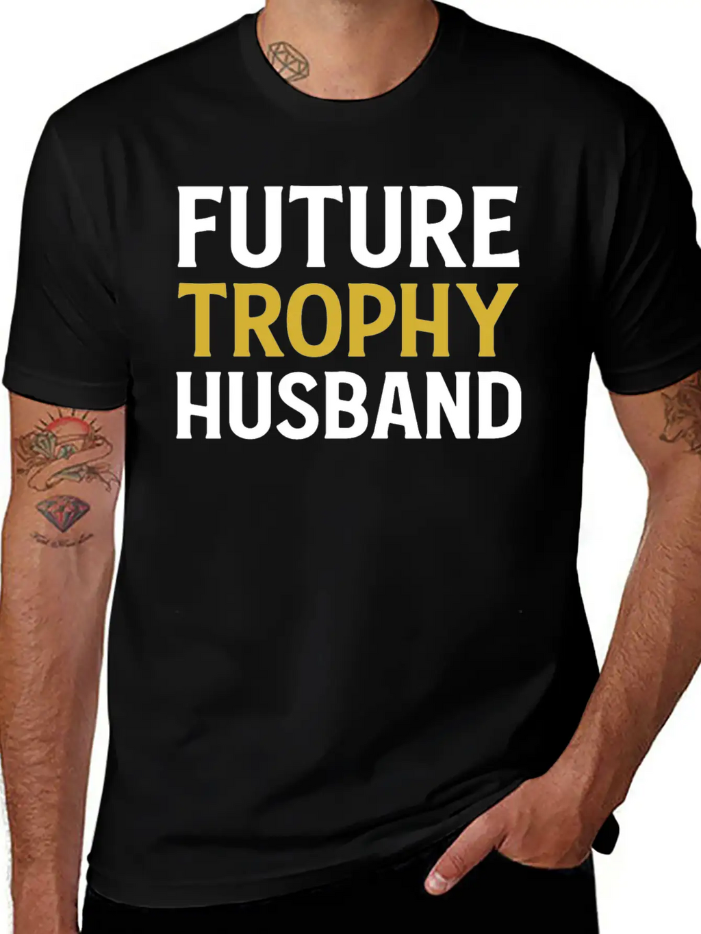 Future Trophy Husband Funny Husband To Be Unisex Short Sleeve Soft Cotton T-Shirt – Casual Everyday Wear