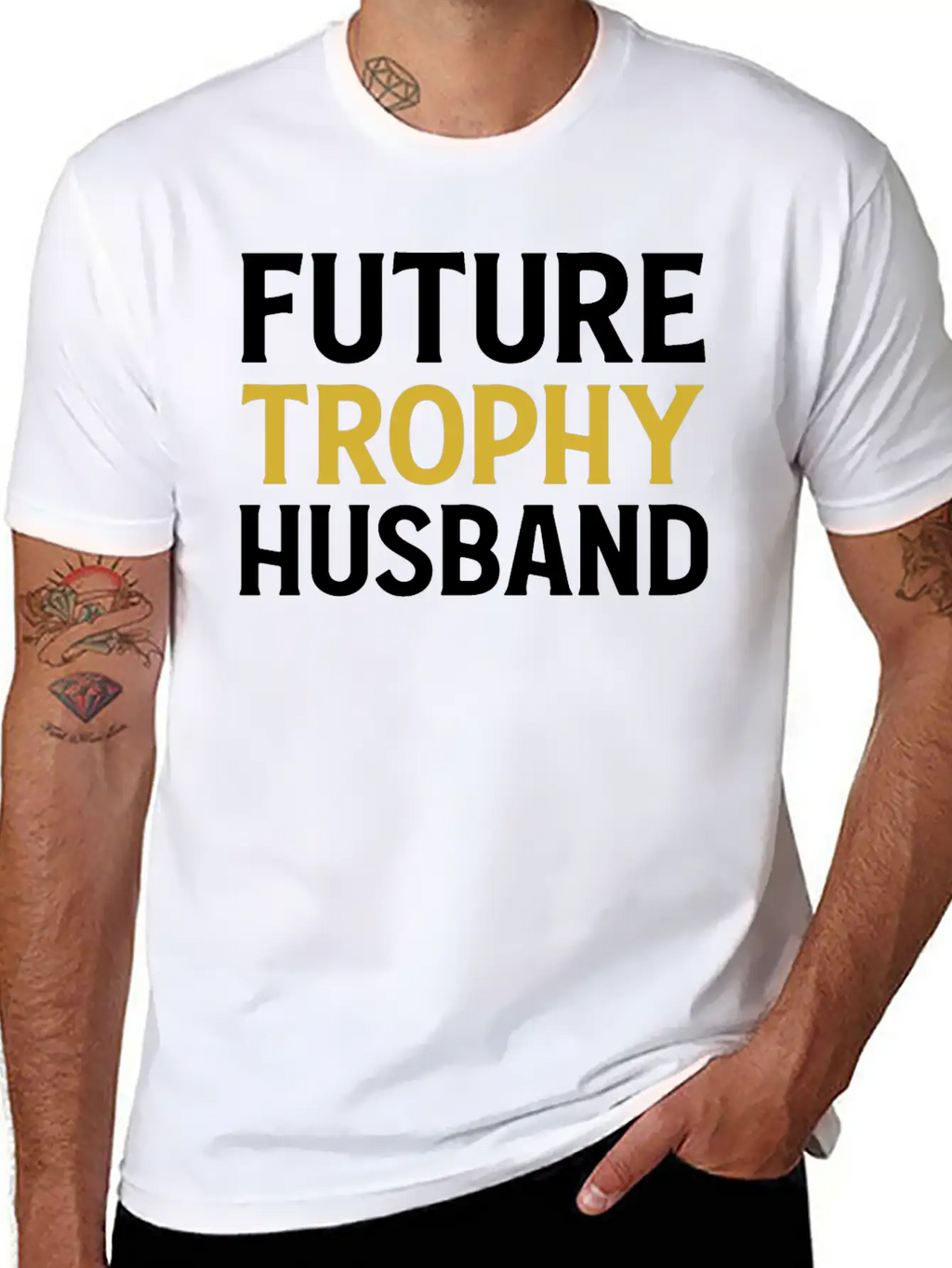 Future Trophy Husband Funny Husband To Be Unisex Short Sleeve Soft Cotton T-Shirt – Casual Everyday Wear