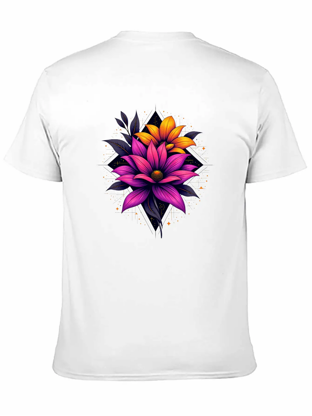 Futuristic Bloom Flower Essential Cotton Tee For Daily Outfits – Unisex Style