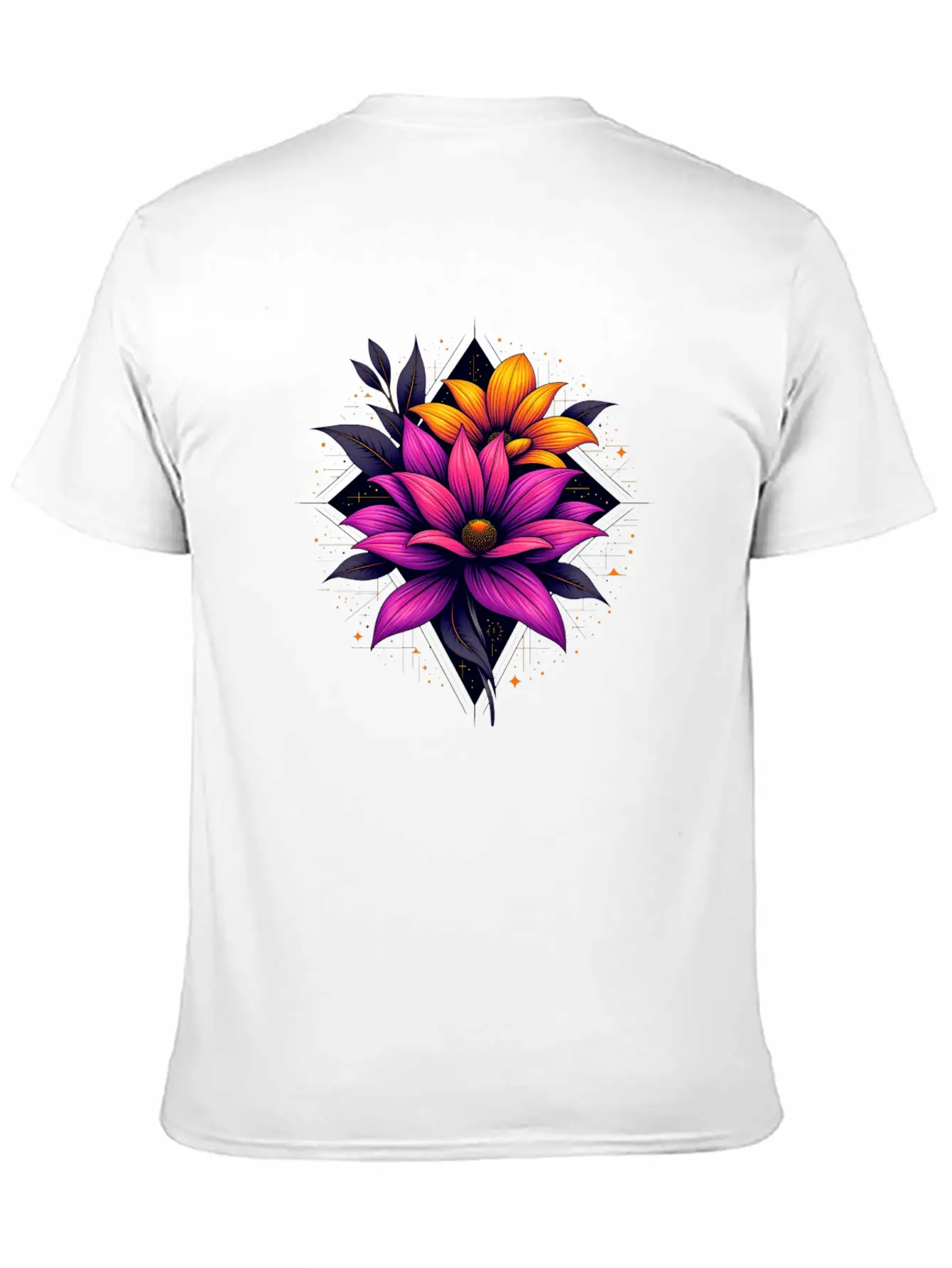 Futuristic Bloom Flower Essential Cotton Tee For Daily Outfits – Unisex Style