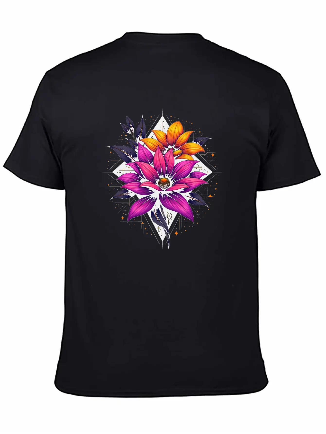 Futuristic Bloom Flower Essential Cotton Tee For Daily Outfits – Unisex Style