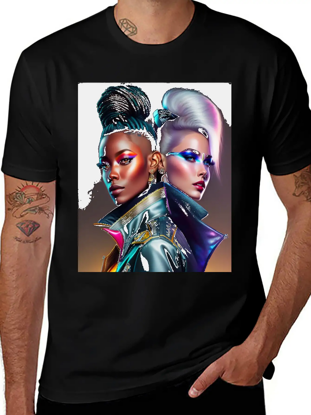Futuristic Couple Cyberpunk Style 2 Casual Graphic T-Shirt – Simple And Comfortable Daily Wear