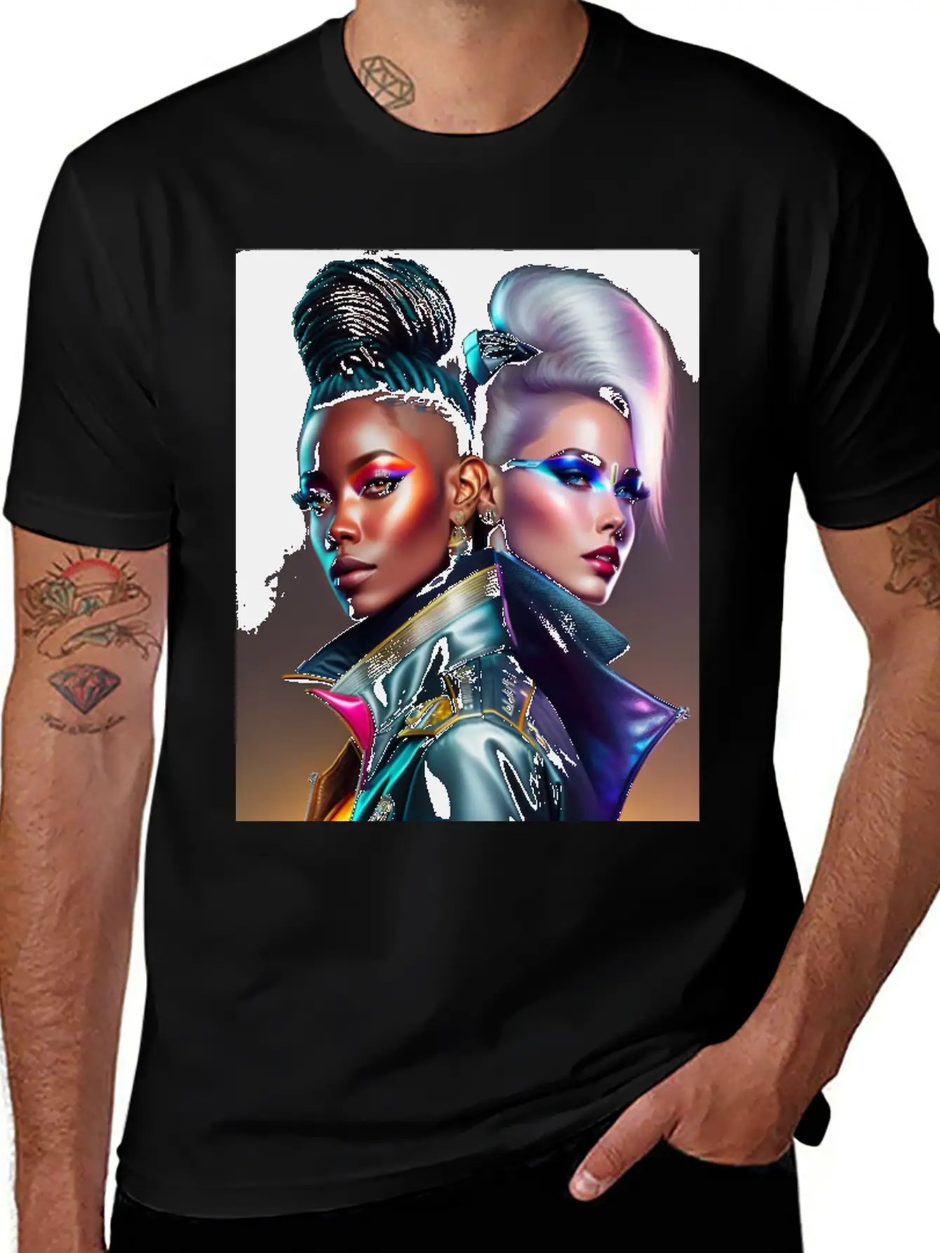 Futuristic Couple Cyberpunk Style 2 Casual Graphic T-Shirt – Simple And Comfortable Daily Wear