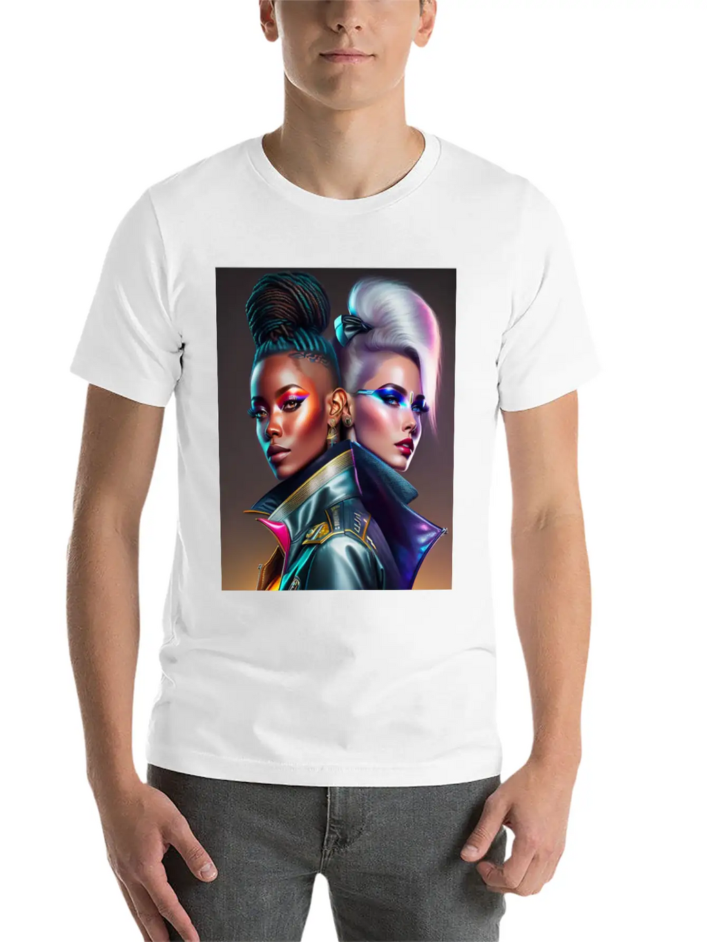 Futuristic Couple Cyberpunk Style 2 Casual Graphic T-Shirt – Simple And Comfortable Daily Wear