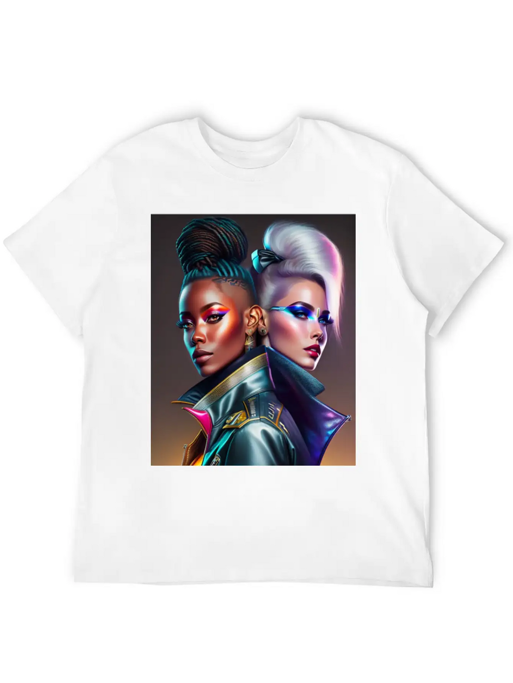 Futuristic Couple Cyberpunk Style 2 Casual Graphic T-Shirt – Simple And Comfortable Daily Wear