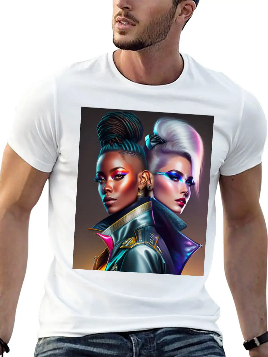 Futuristic Couple Cyberpunk Style 2 Casual Graphic T-Shirt – Simple And Comfortable Daily Wear