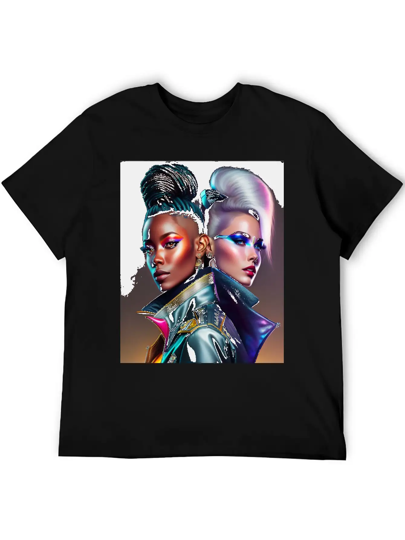 Futuristic Couple Cyberpunk Style 2 Casual Graphic T-Shirt – Simple And Comfortable Daily Wear
