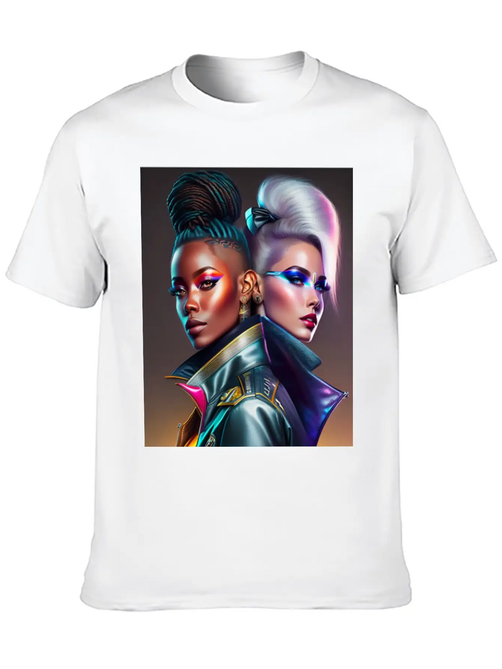 Futuristic Couple Cyberpunk Style 2 Casual Graphic T-Shirt – Simple And Comfortable Daily Wear