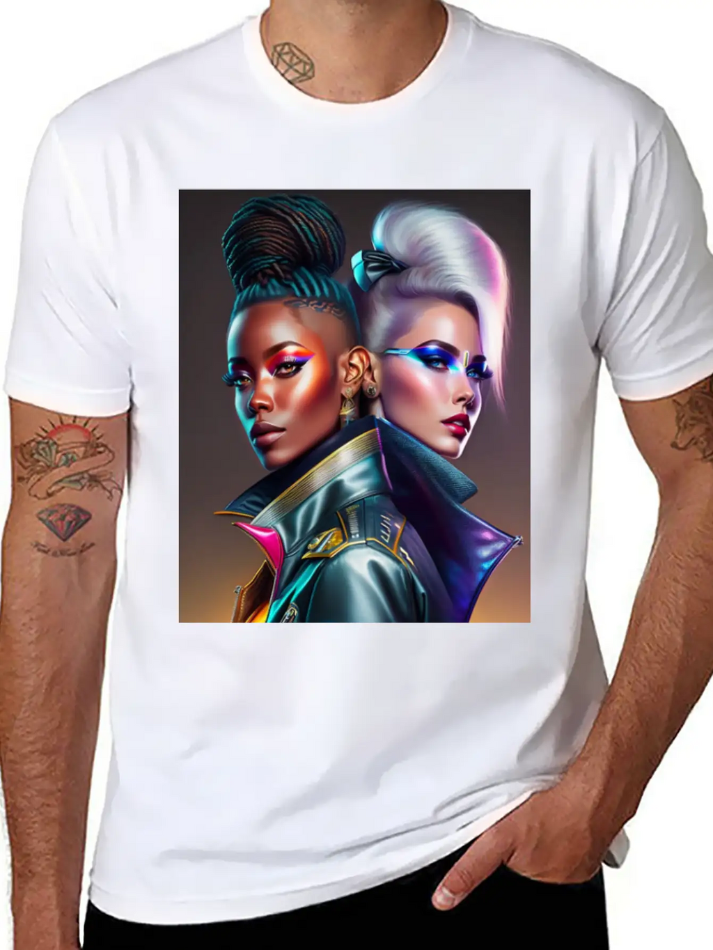 Futuristic Couple Cyberpunk Style 2 Casual Graphic T-Shirt – Simple And Comfortable Daily Wear