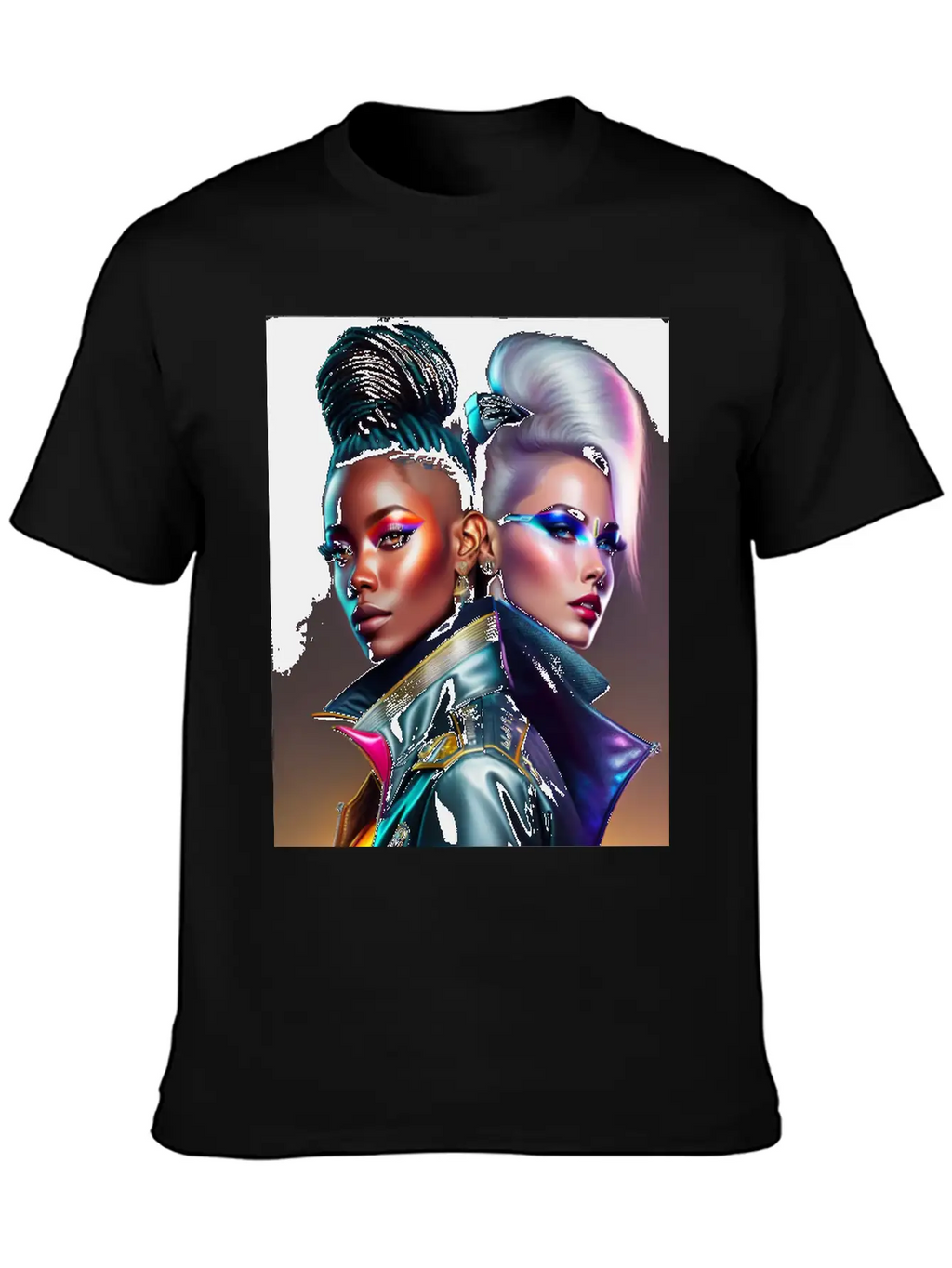 Futuristic Couple Cyberpunk Style 2 Casual Graphic T-Shirt – Simple And Comfortable Daily Wear