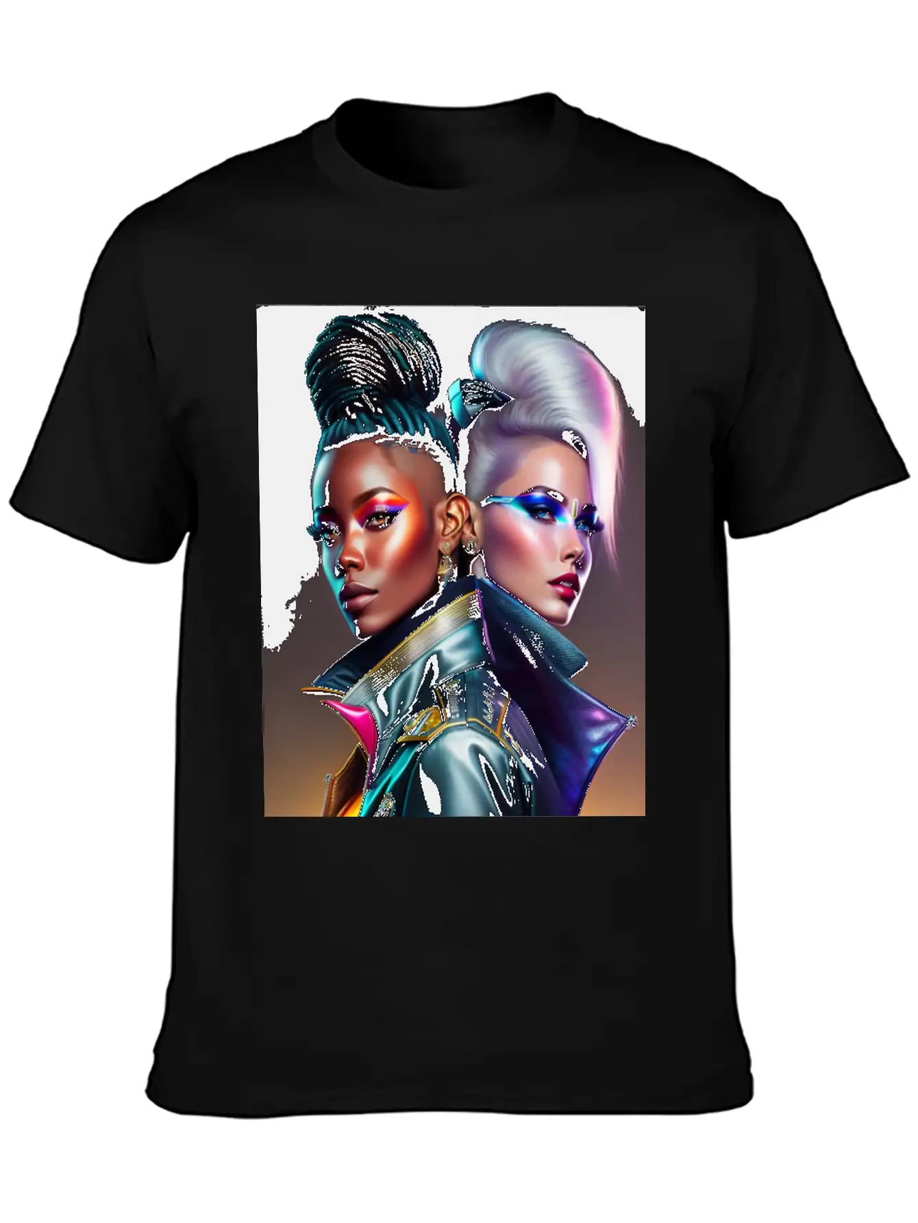 Futuristic Couple Cyberpunk Style 2 Casual Graphic T-Shirt – Simple And Comfortable Daily Wear