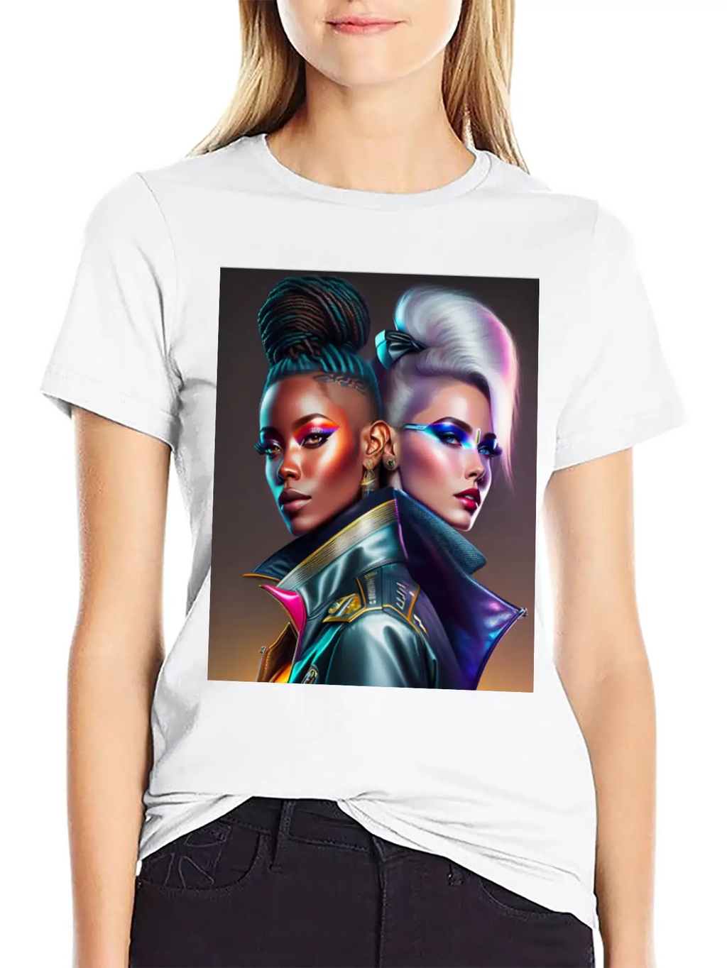 Futuristic Couple Cyberpunk Style 2 Casual Graphic T-Shirt – Simple And Comfortable Daily Wear