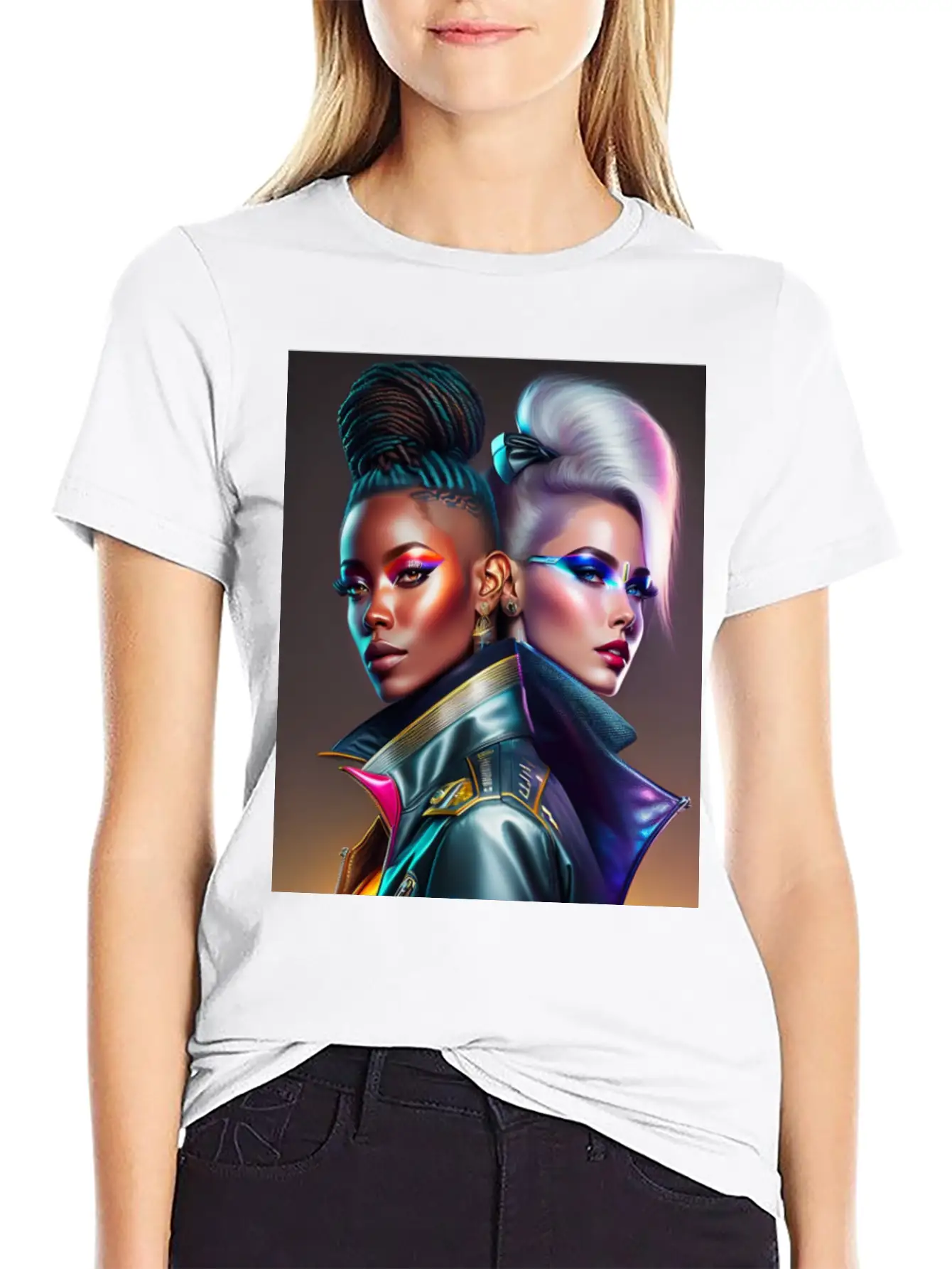Futuristic Couple Cyberpunk Style 2 Casual Graphic T-Shirt – Simple And Comfortable Daily Wear