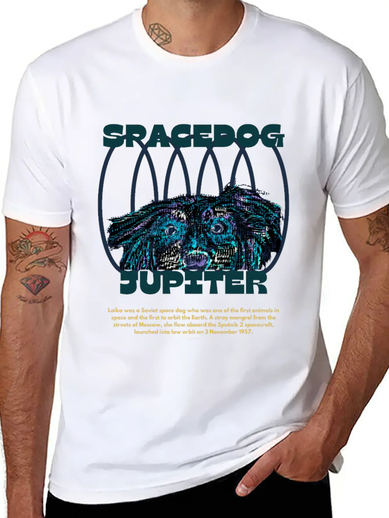 Futuristic Dog Art (Type Writer) Unisex Casual T-Shirt – Clean Design For Daily Comfort