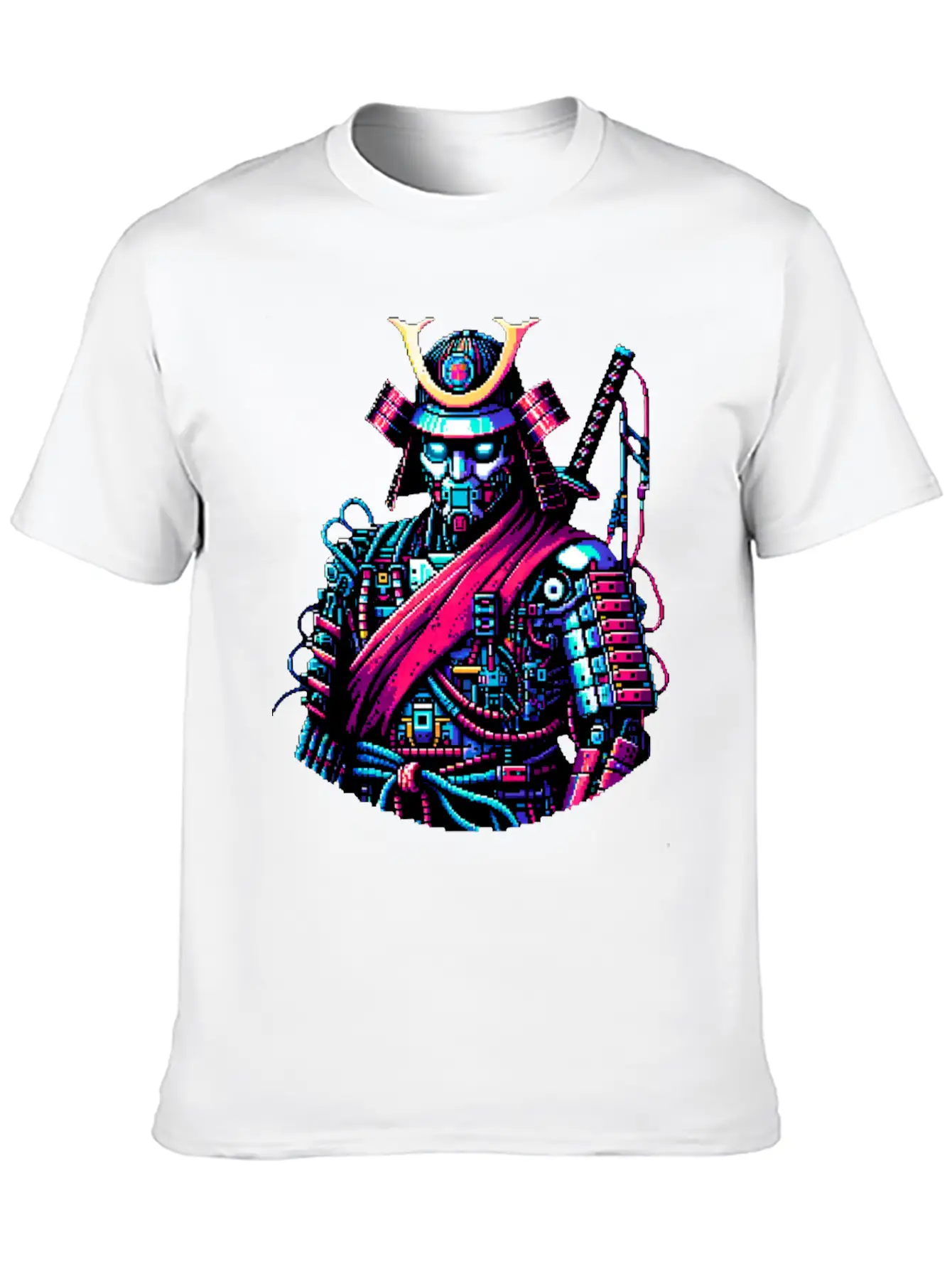 Futuristic Samurai Warrior - Pixel Art Design Unisex Casual T-Shirt – Clean Design For Daily Comfort