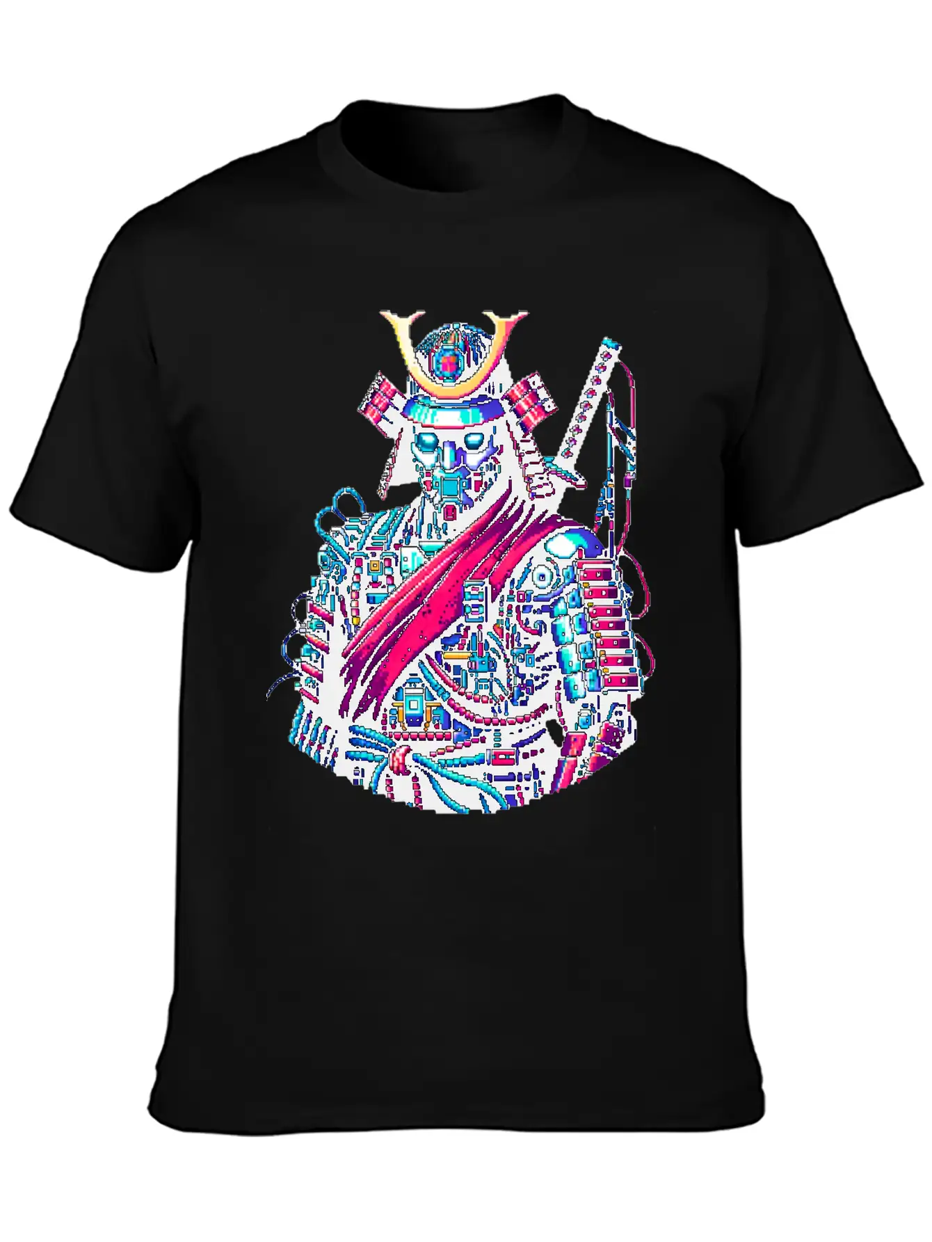 Futuristic Samurai Warrior - Pixel Art Design Unisex Casual T-Shirt – Clean Design For Daily Comfort