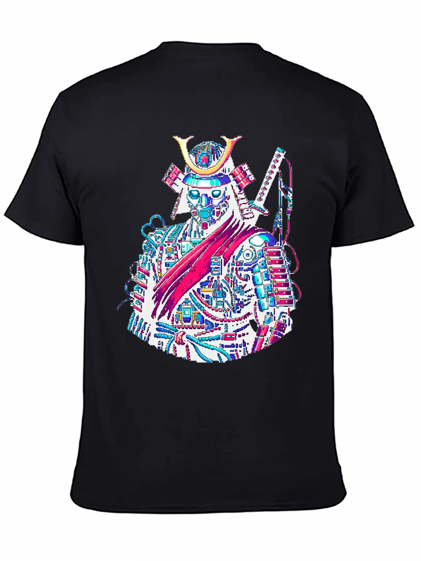 Futuristic Samurai Warrior - Pixel Art Design Unisex Casual T-Shirt – Clean Design For Daily Comfort