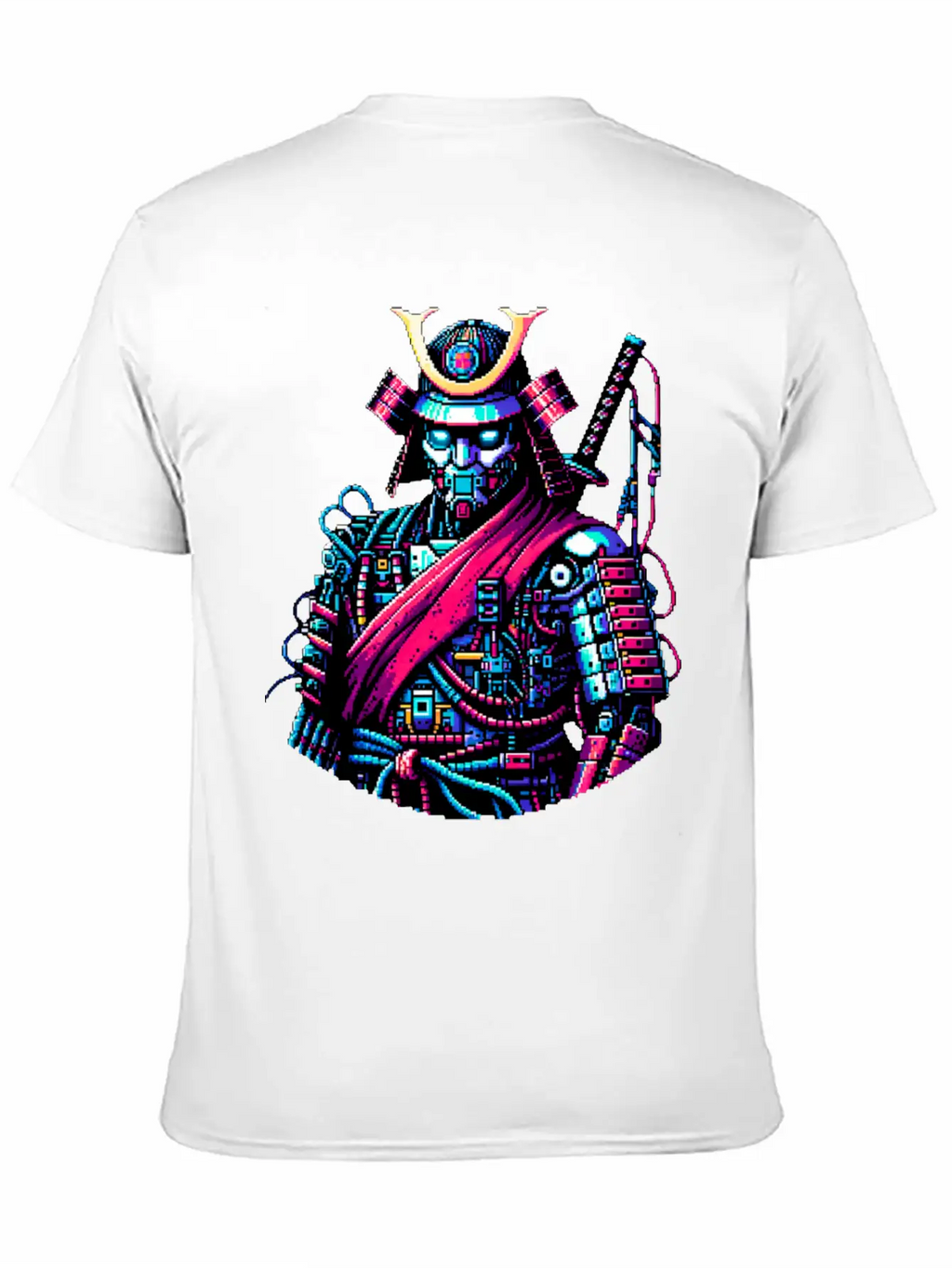 Futuristic Samurai Warrior - Pixel Art Design Unisex Casual T-Shirt – Clean Design For Daily Comfort