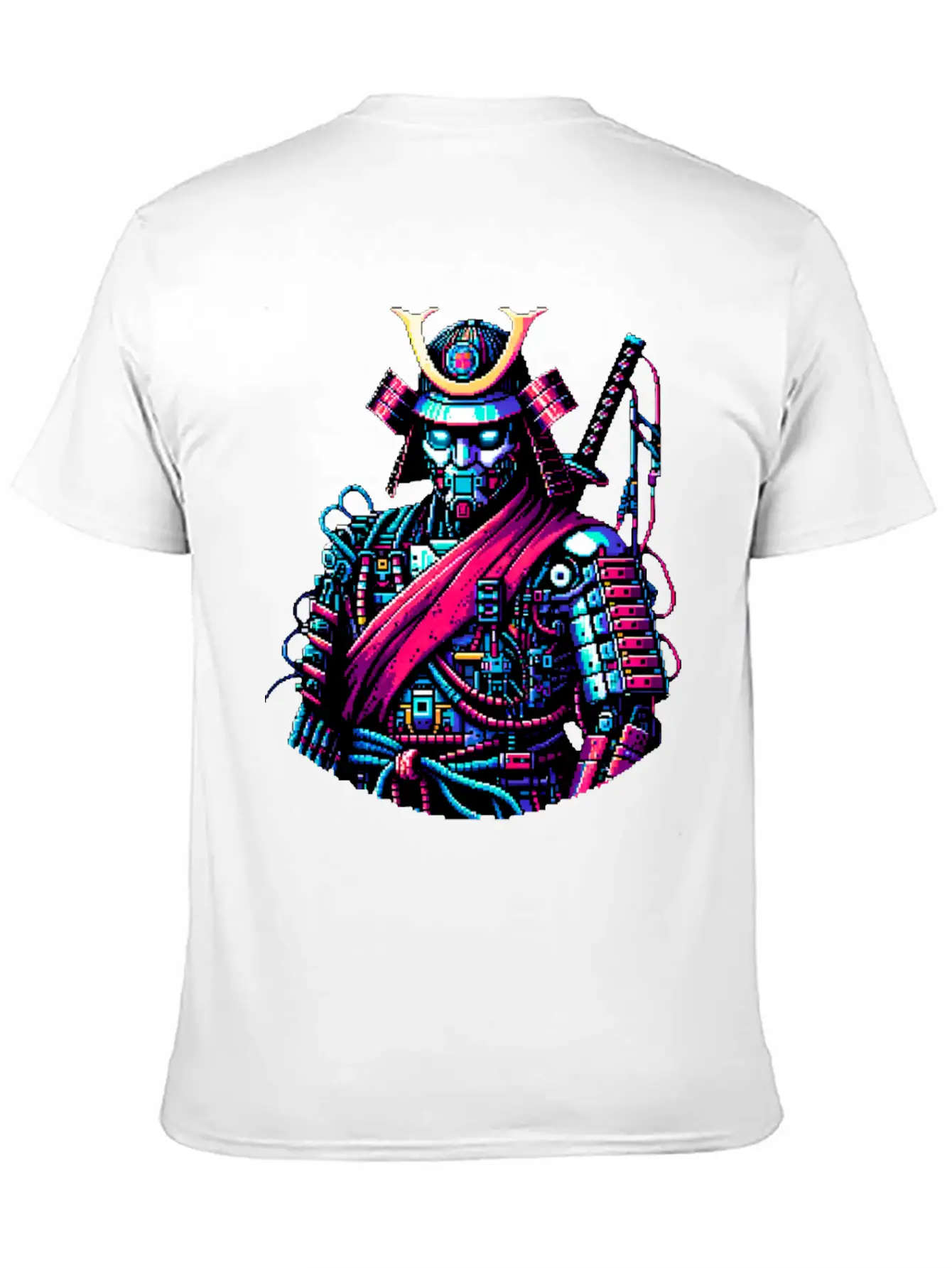 Futuristic Samurai Warrior - Pixel Art Design Unisex Casual T-Shirt – Clean Design For Daily Comfort