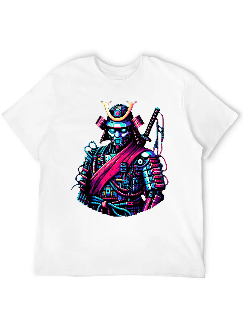 Futuristic Samurai Warrior - Pixel Art Design Unisex Casual T-Shirt – Clean Design For Daily Comfort