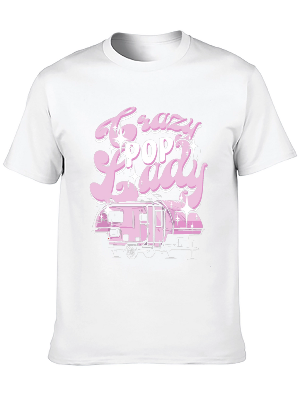 Crazy Pop Lady T-Shirt - Retro Camping Design