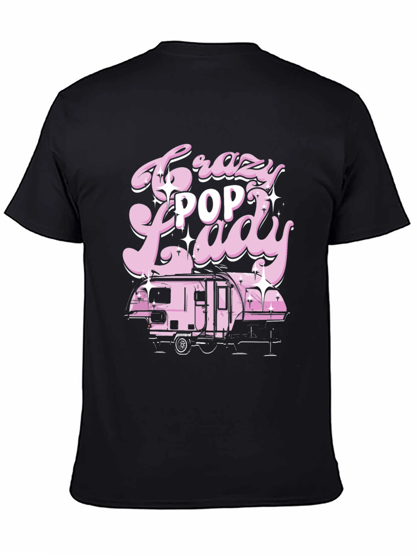 Crazy Pop Lady T-Shirt - Retro Camping Design
