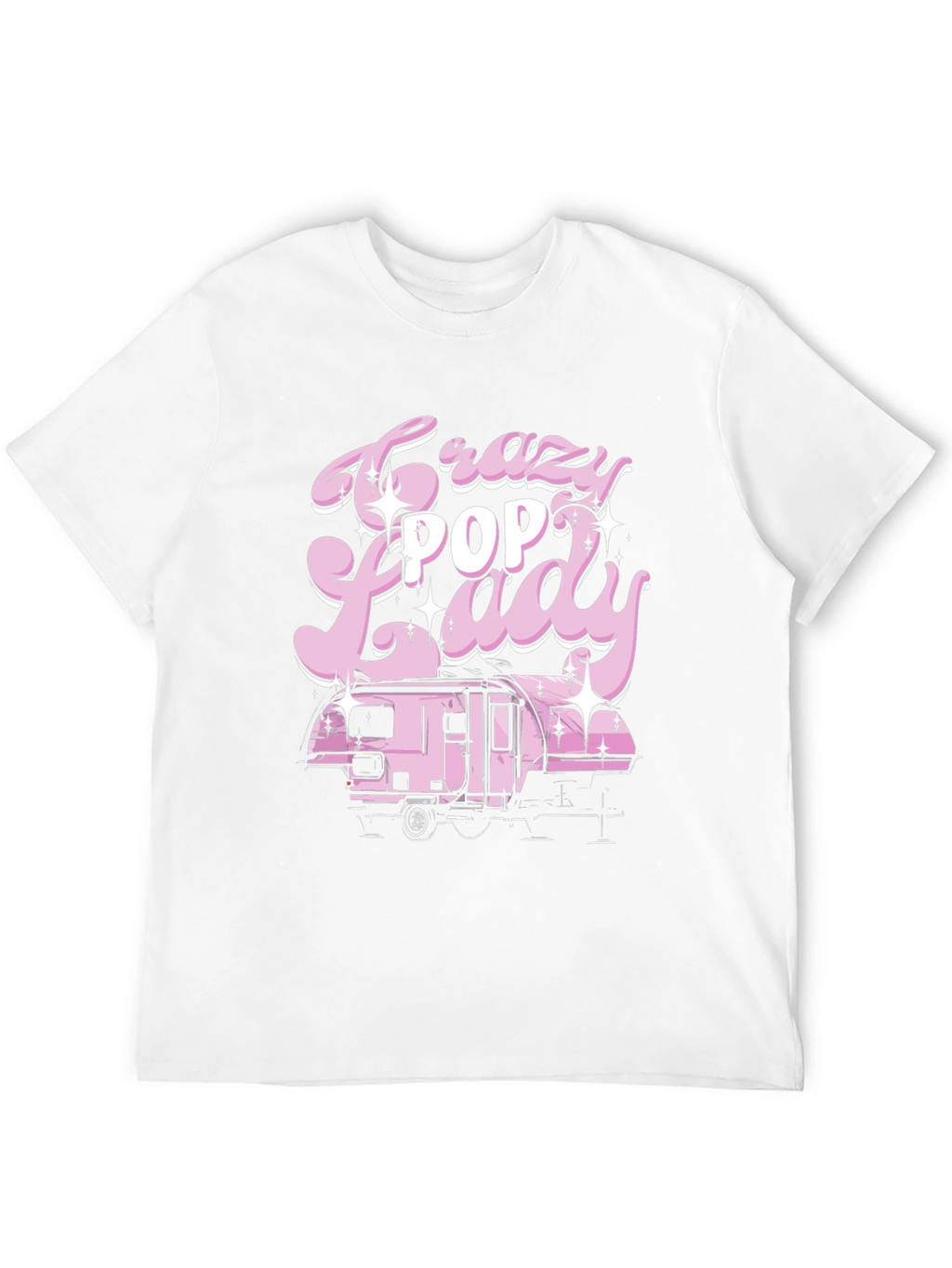 Crazy Pop Lady T-Shirt - Retro Camping Design