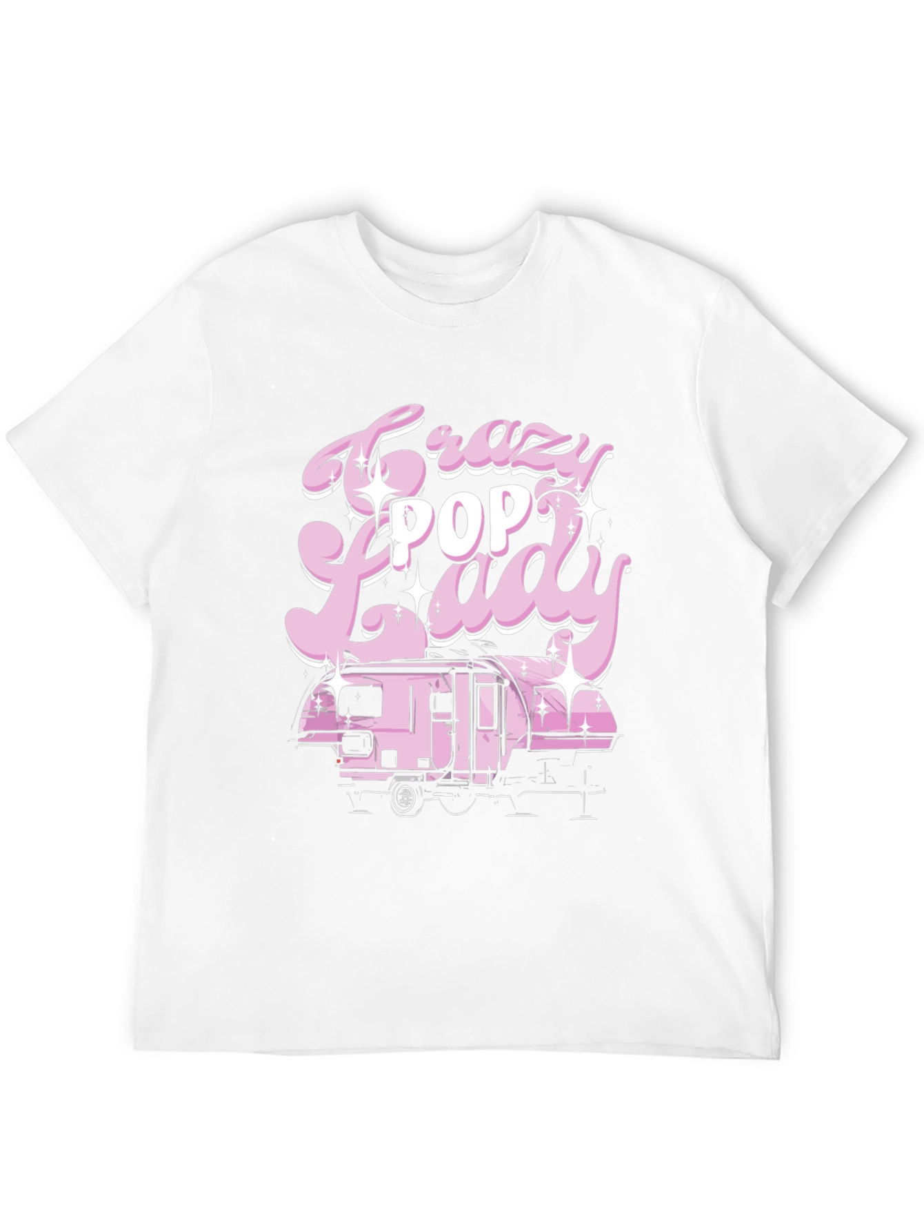 Crazy Pop Lady T-Shirt - Retro Camping Design