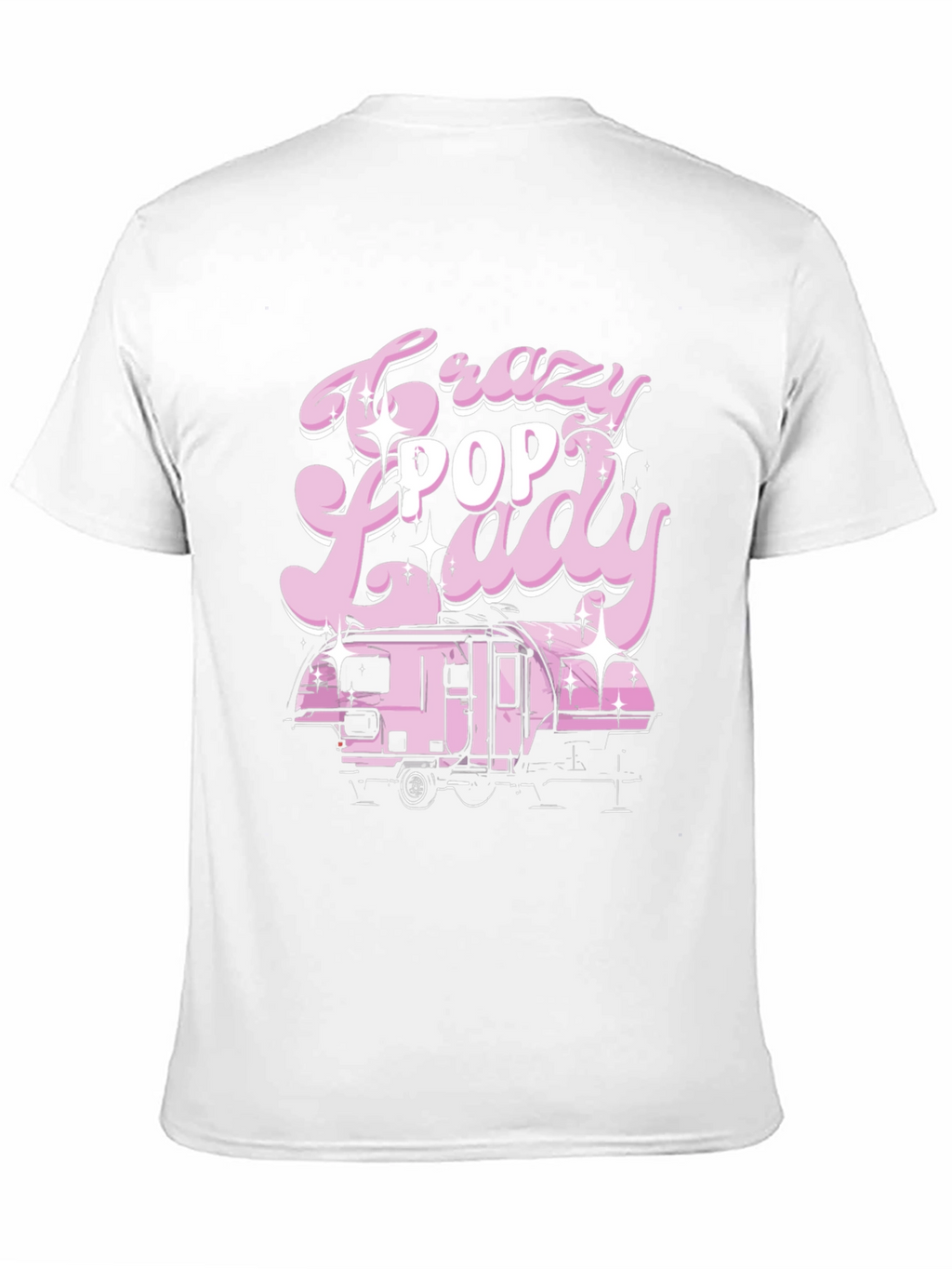 Crazy Pop Lady T-Shirt - Retro Camping Design